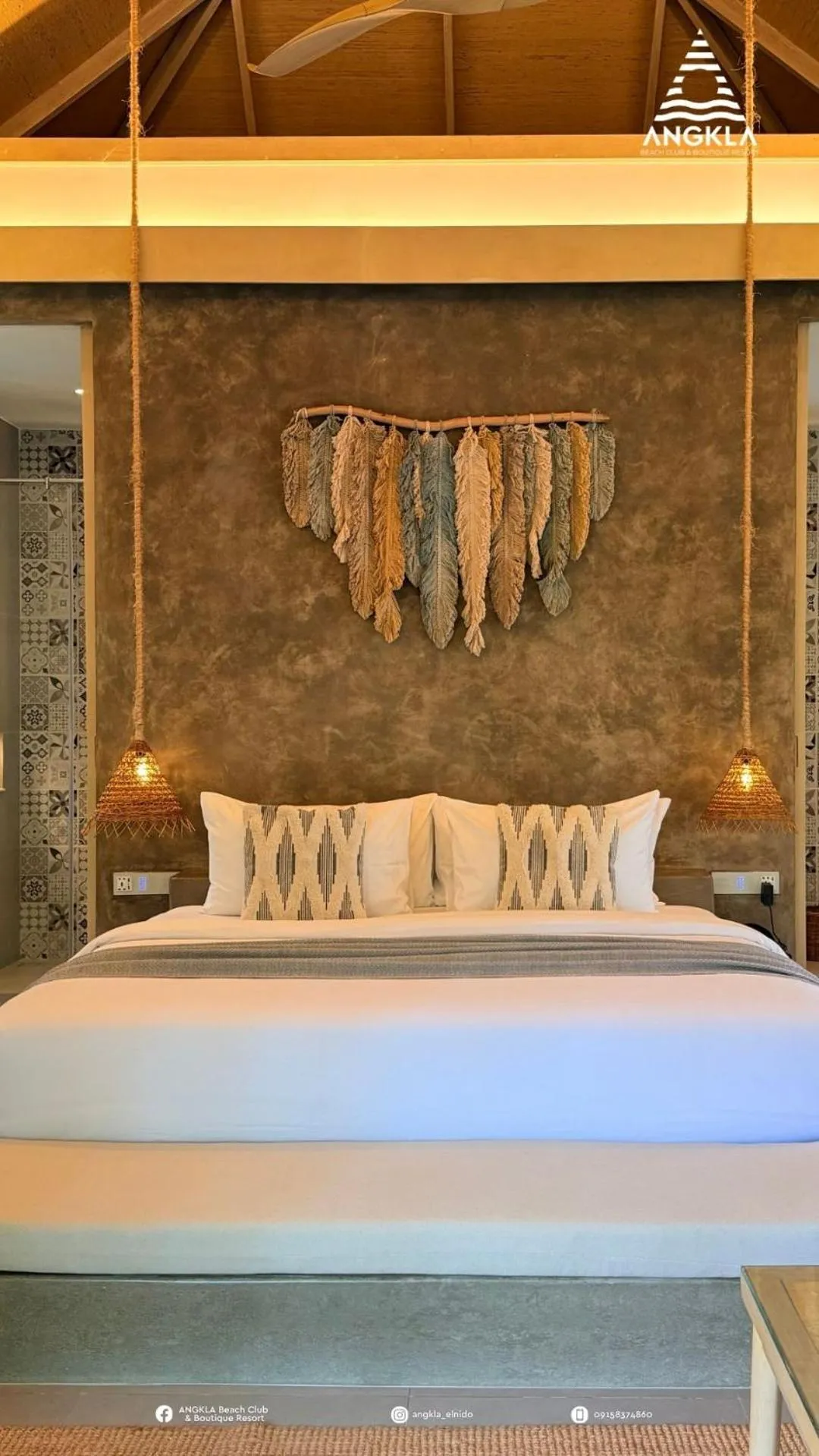 Bed in ANGKLA Beach Club & Boutique Resort