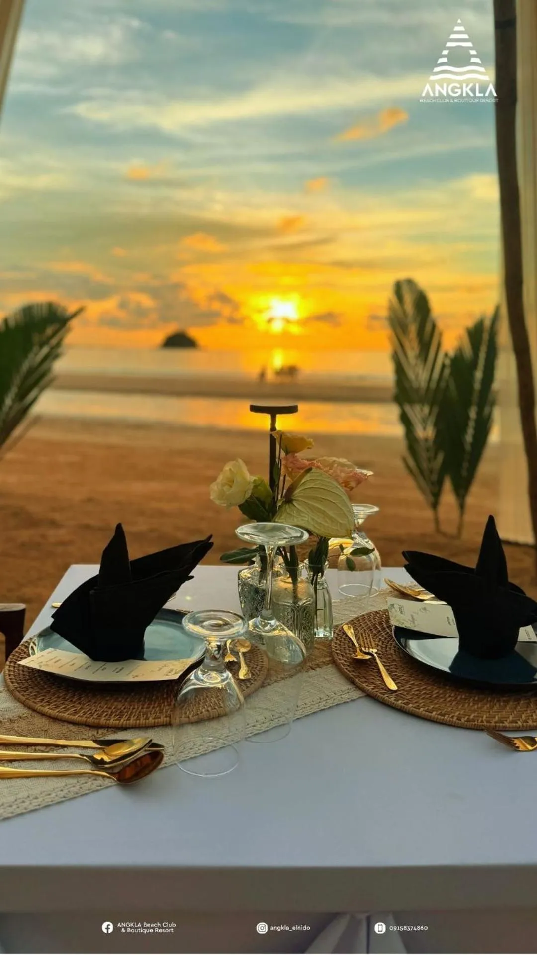 Sunset in ANGKLA Beach Club & Boutique Resort