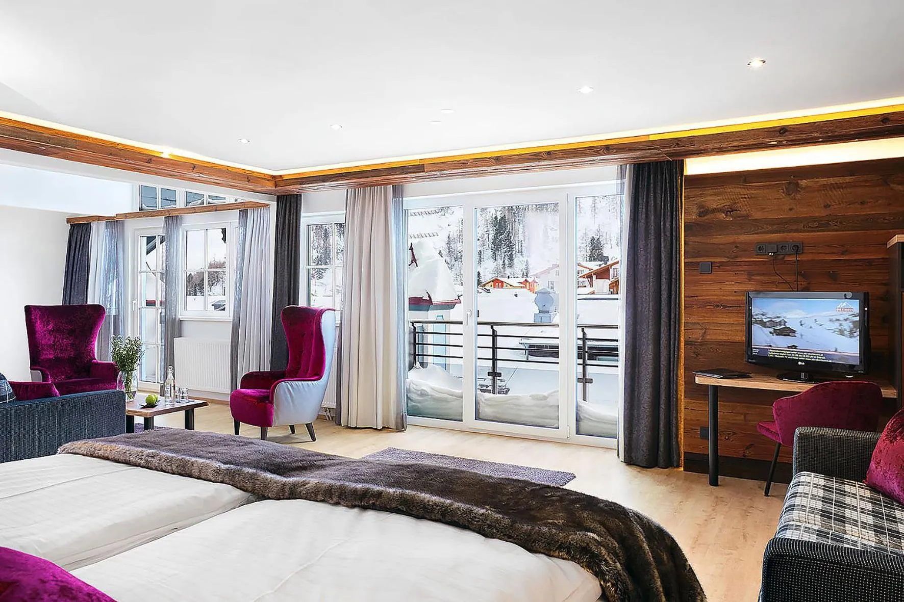 View (from property/room), Bed in Sporthotel Cinderella