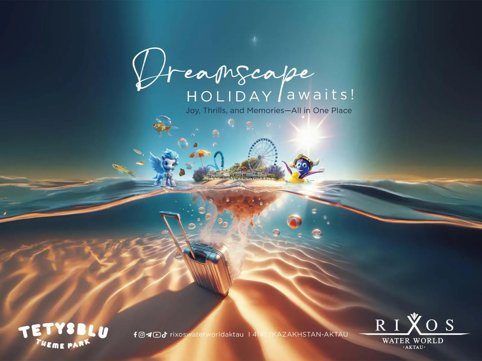Property logo or sign in Rixos Water World Aktau - Theme Park Free Access