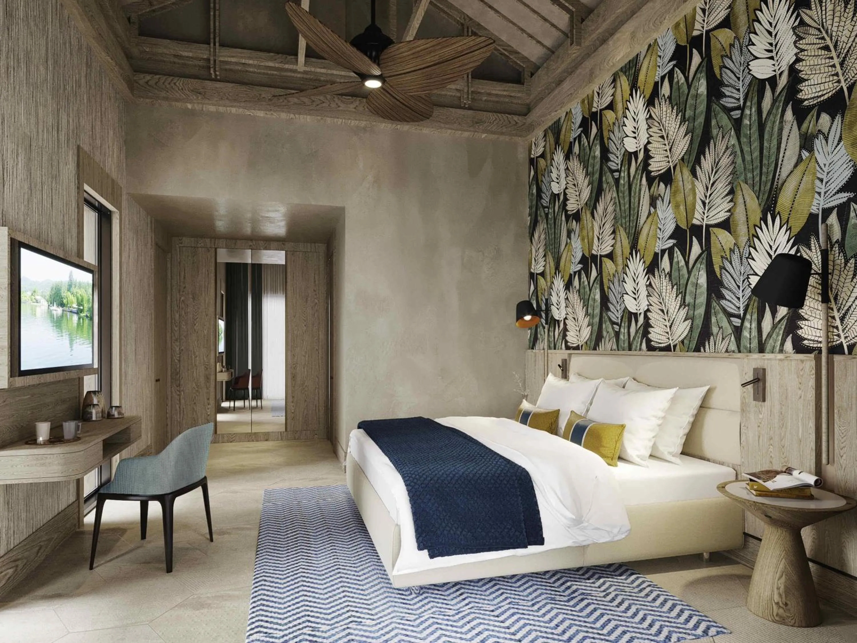 Bedroom, Bed in Rixos Water World Aktau - Theme Park Free Access