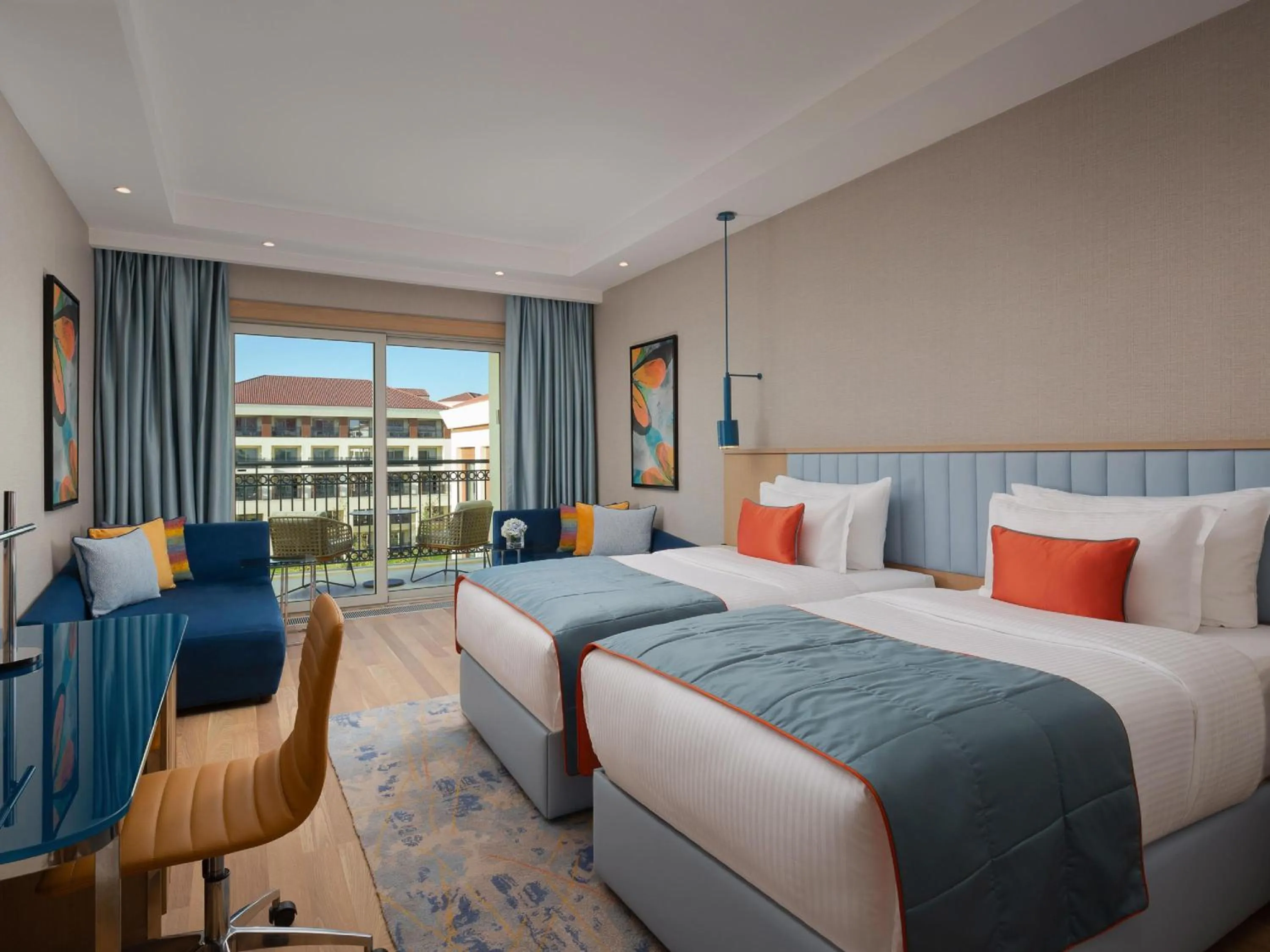 Bedroom, Bed in Rixos Water World Aktau - Theme Park Free Access