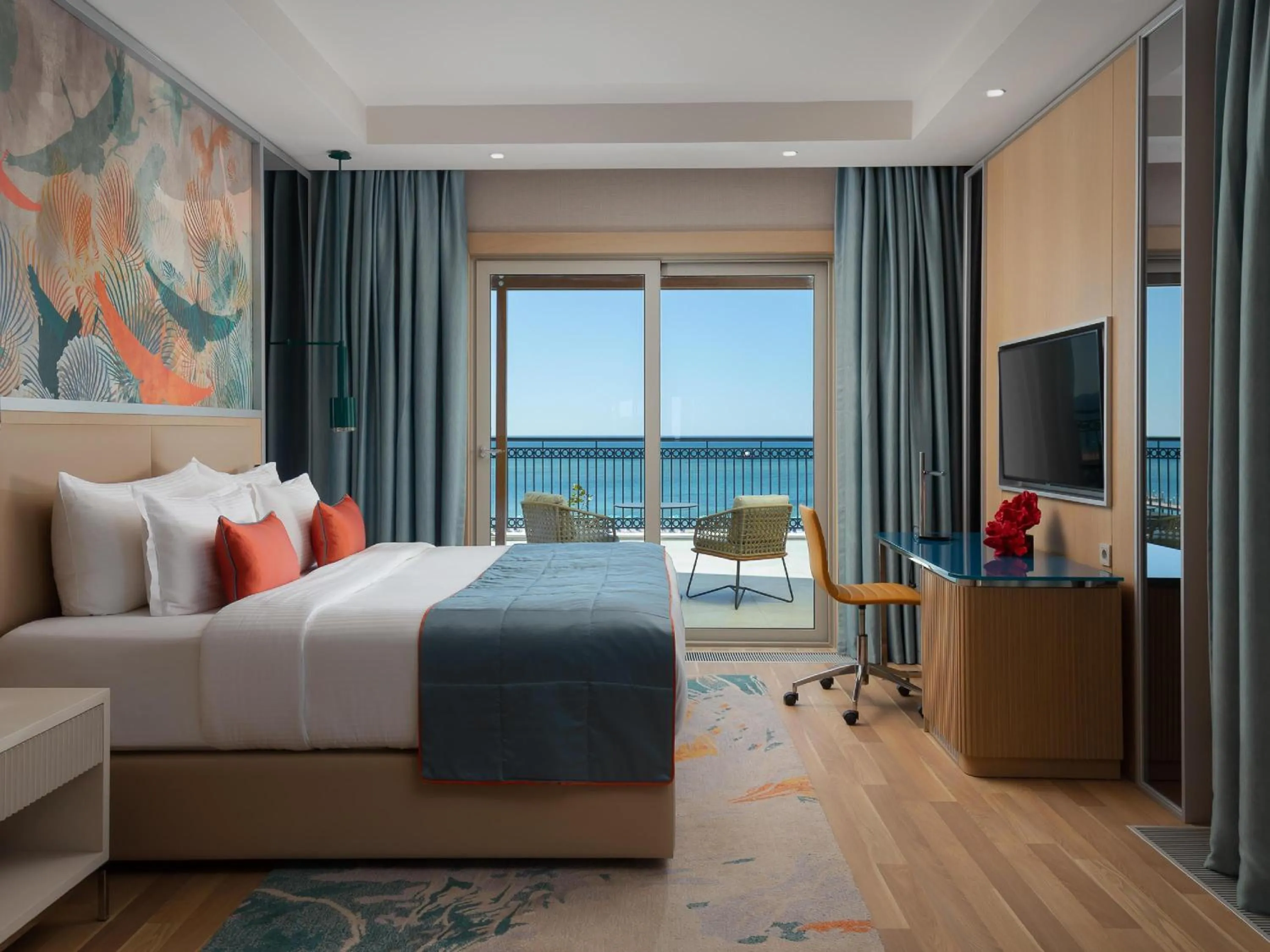 Bedroom, Bed in Rixos Water World Aktau - Theme Park Free Access