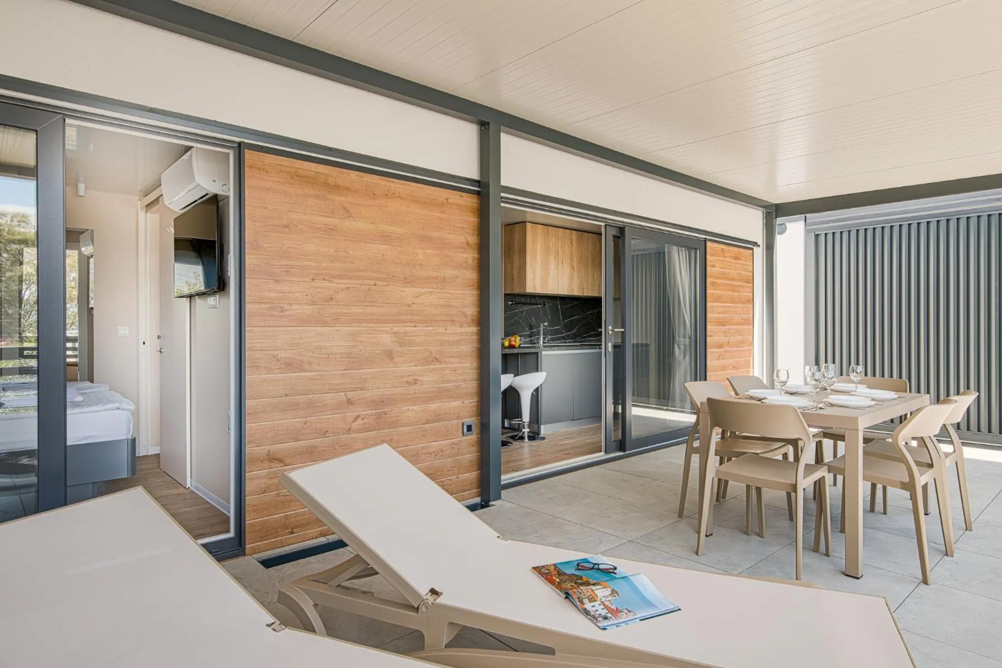 Seating area in Elements Camping Selce Mobile homes