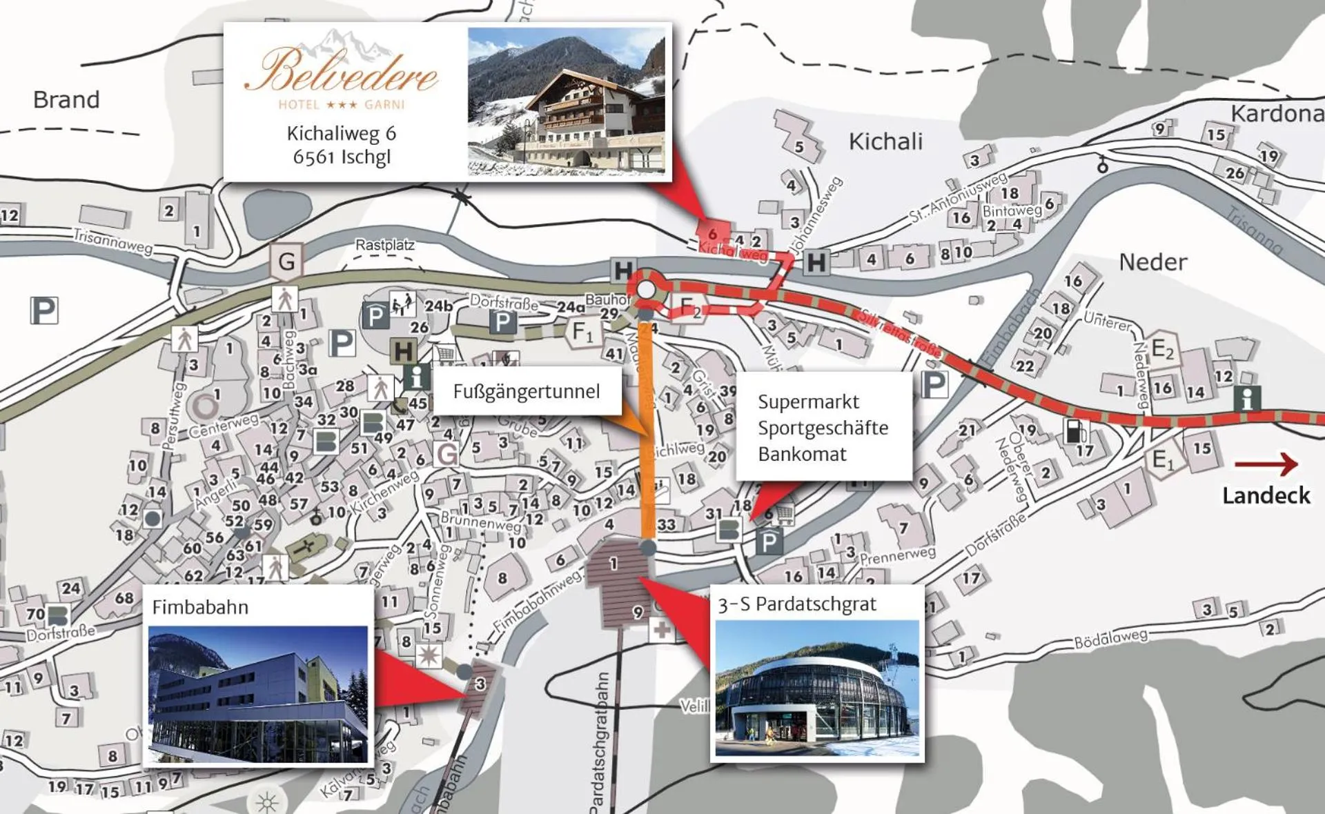 Location in Hotel Garni Belvedere