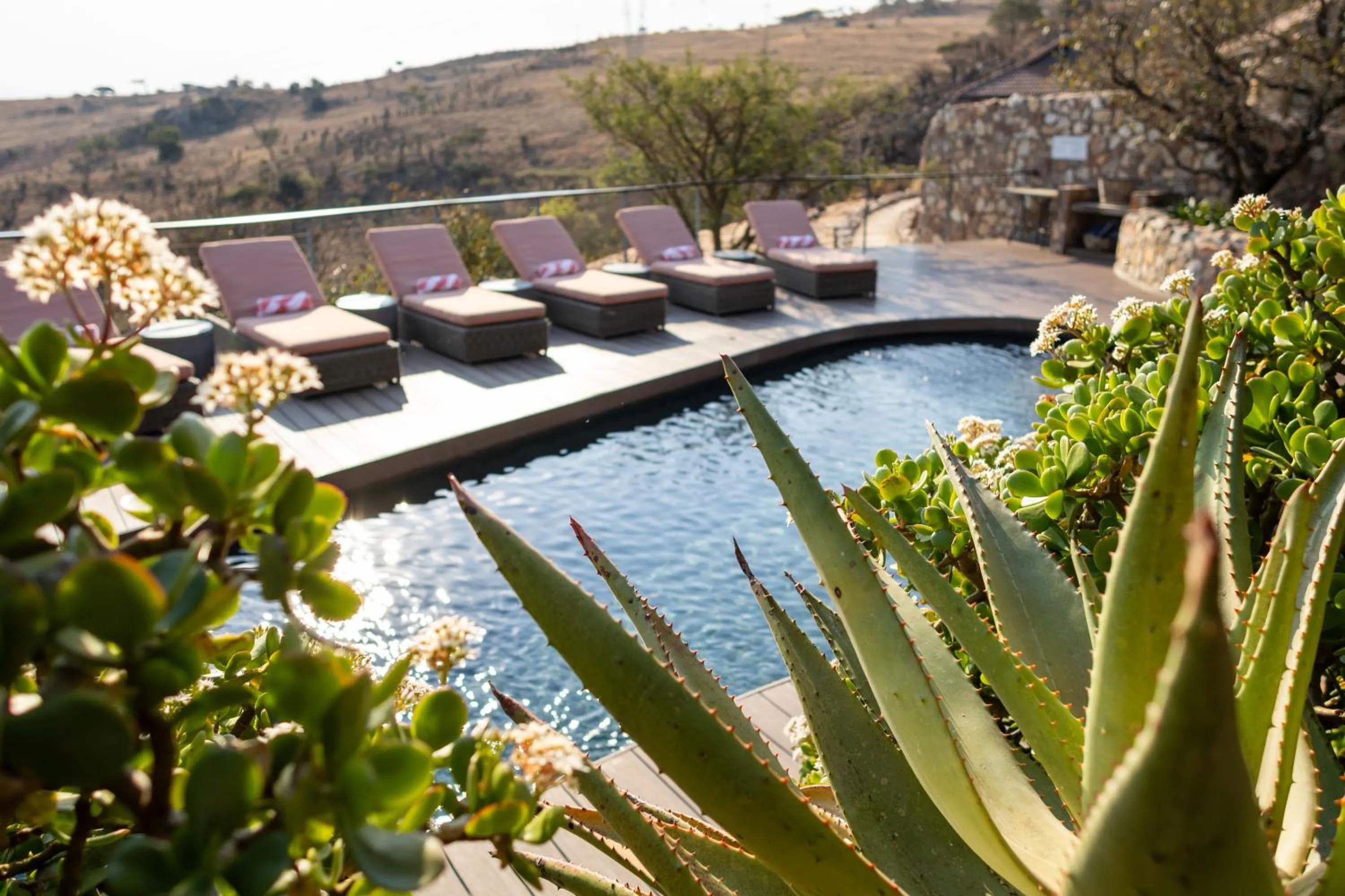 Swimming pool in Zulu Rock Lodge - Babanango Game Reserve
