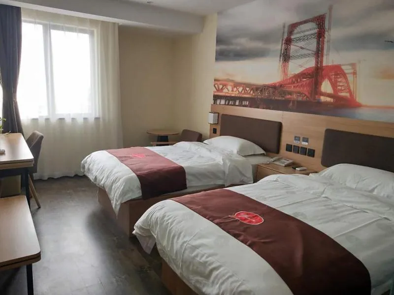 Bed in Thank Inn Chain Hotel Jiangsu Nantong Chongchuan District Century Plaza Nantong University