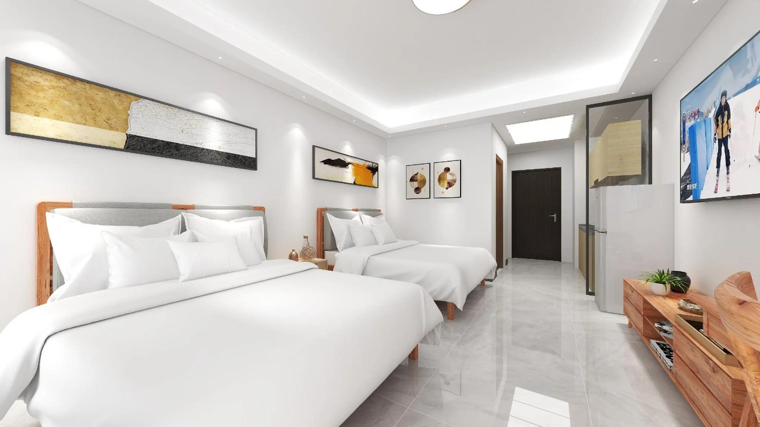 TV and multimedia, Bed in Foshan Laide Apartment