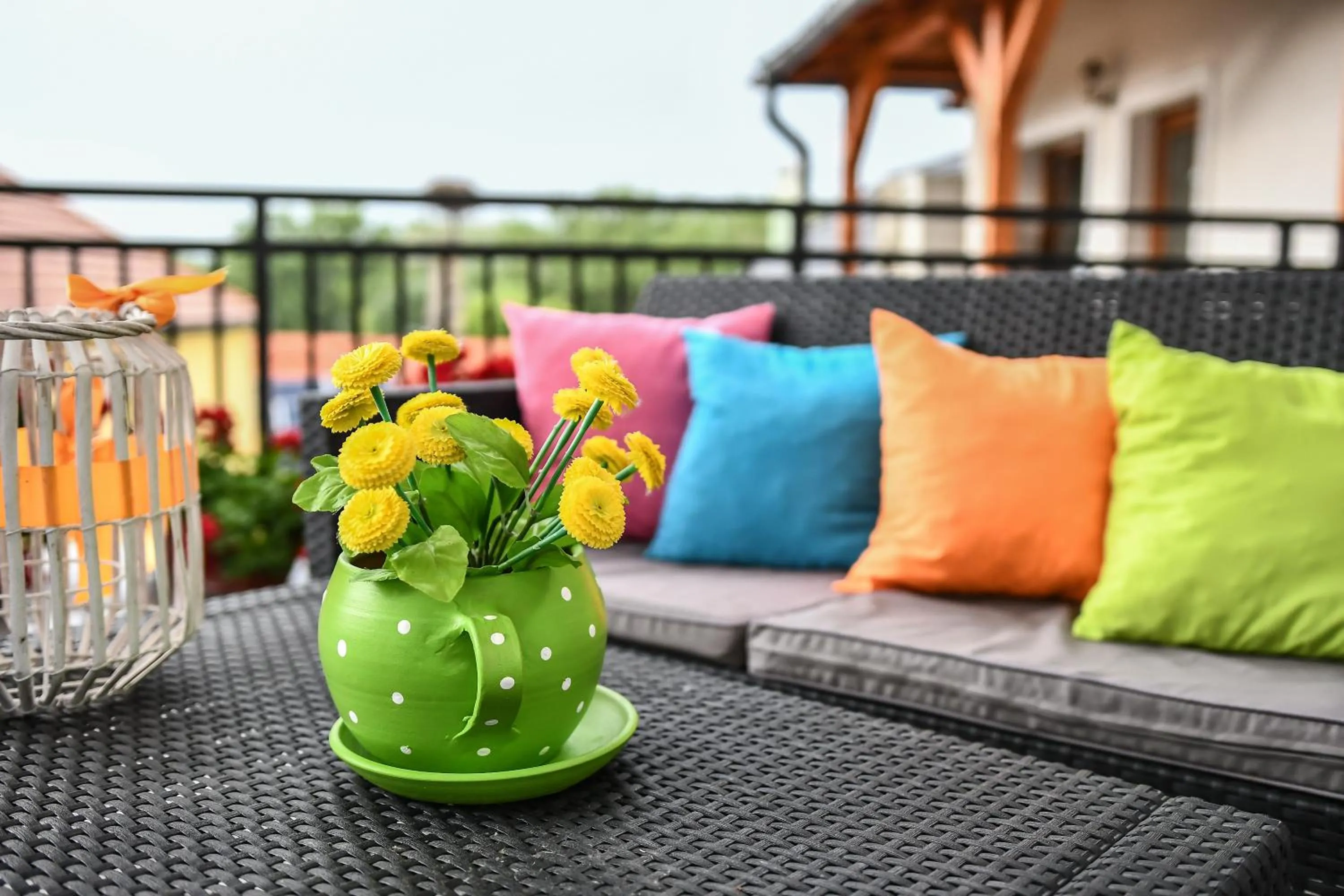 Balcony/Terrace in É-Vaskó Panzió Borpince