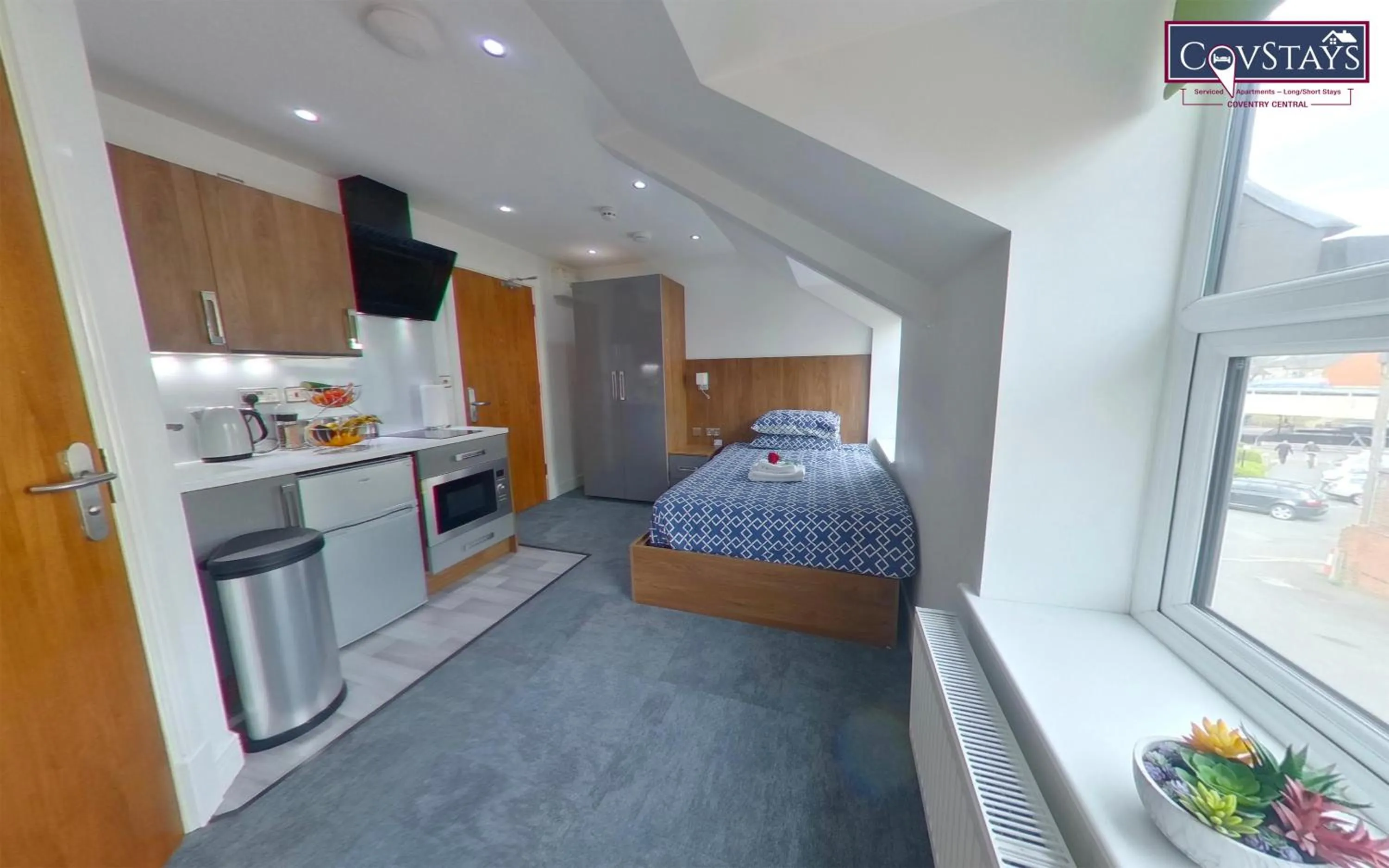 Bed in Victoria House - Deluxe Studios in Coventry City Centre, free parking, by COVSTAYS