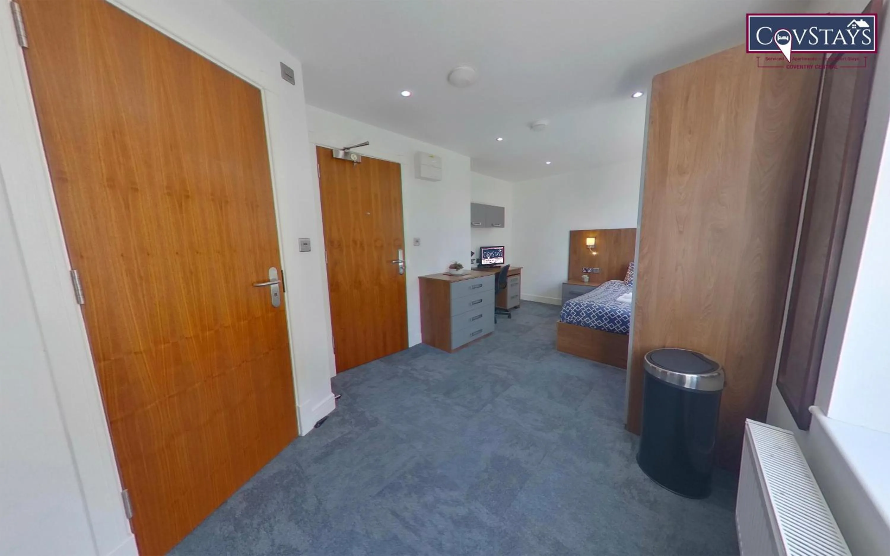 Bed in Victoria House - Deluxe Studios in Coventry City Centre, free parking, by COVSTAYS