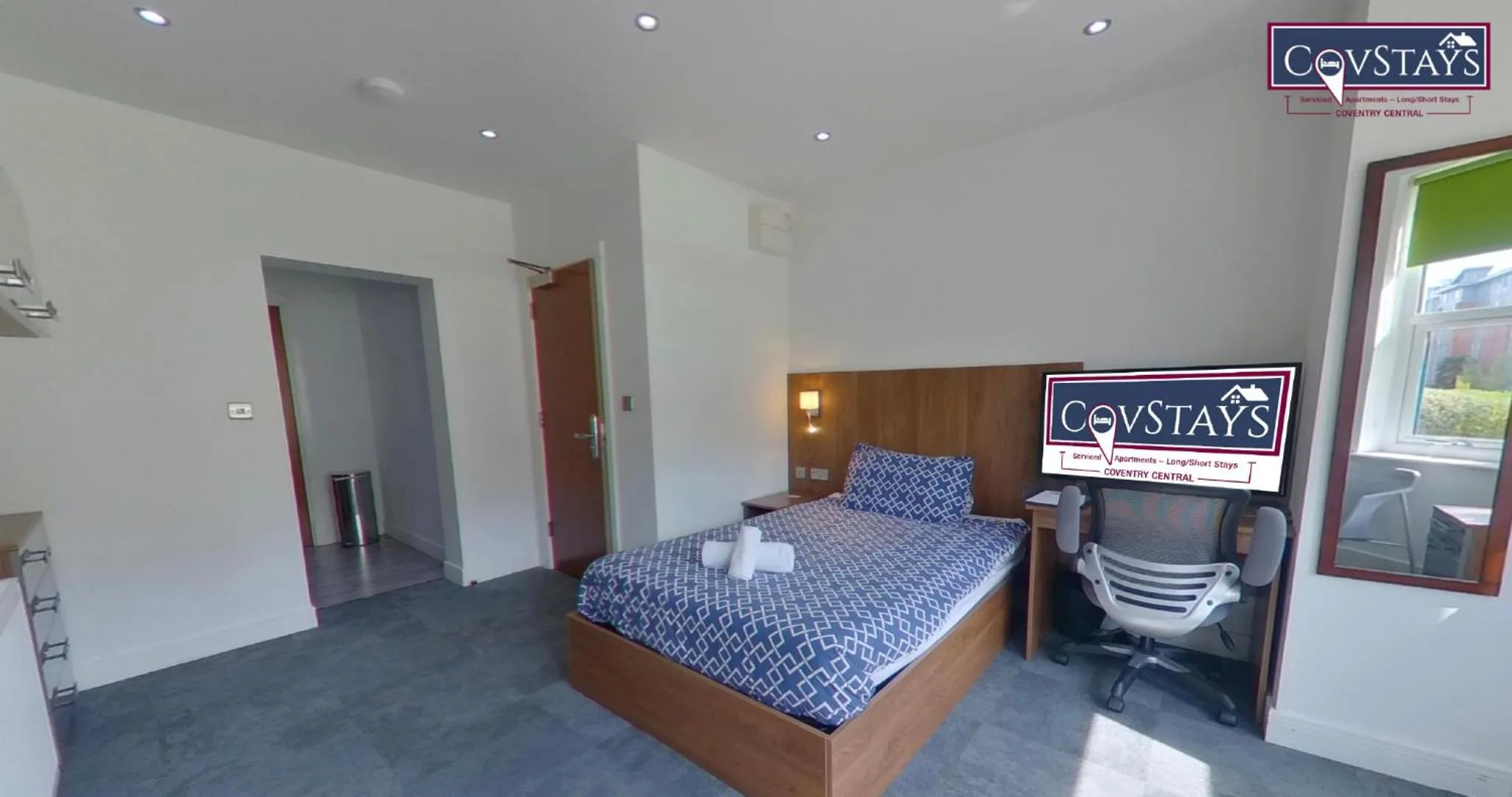 Bed in Victoria House - Deluxe Studios in Coventry City Centre, free parking, by COVSTAYS