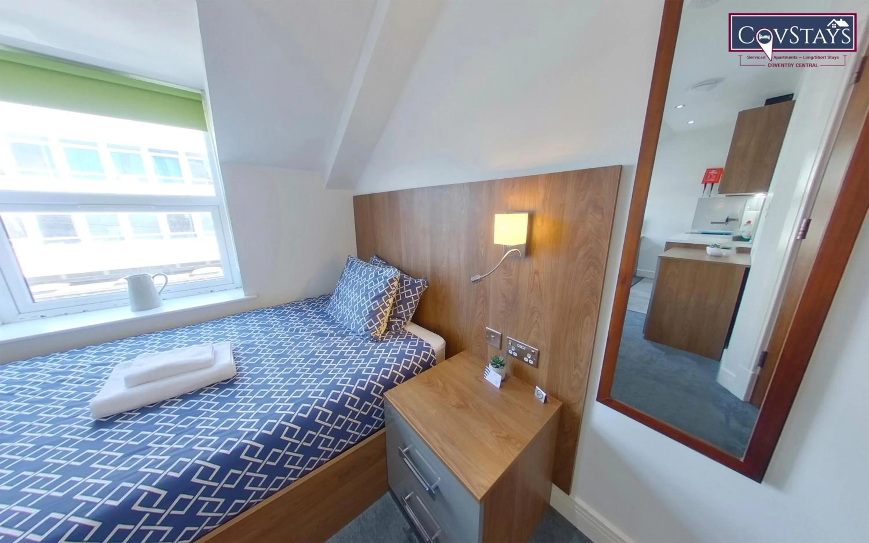 Bed in Victoria House - Deluxe Studios in Coventry City Centre, free parking, by COVSTAYS