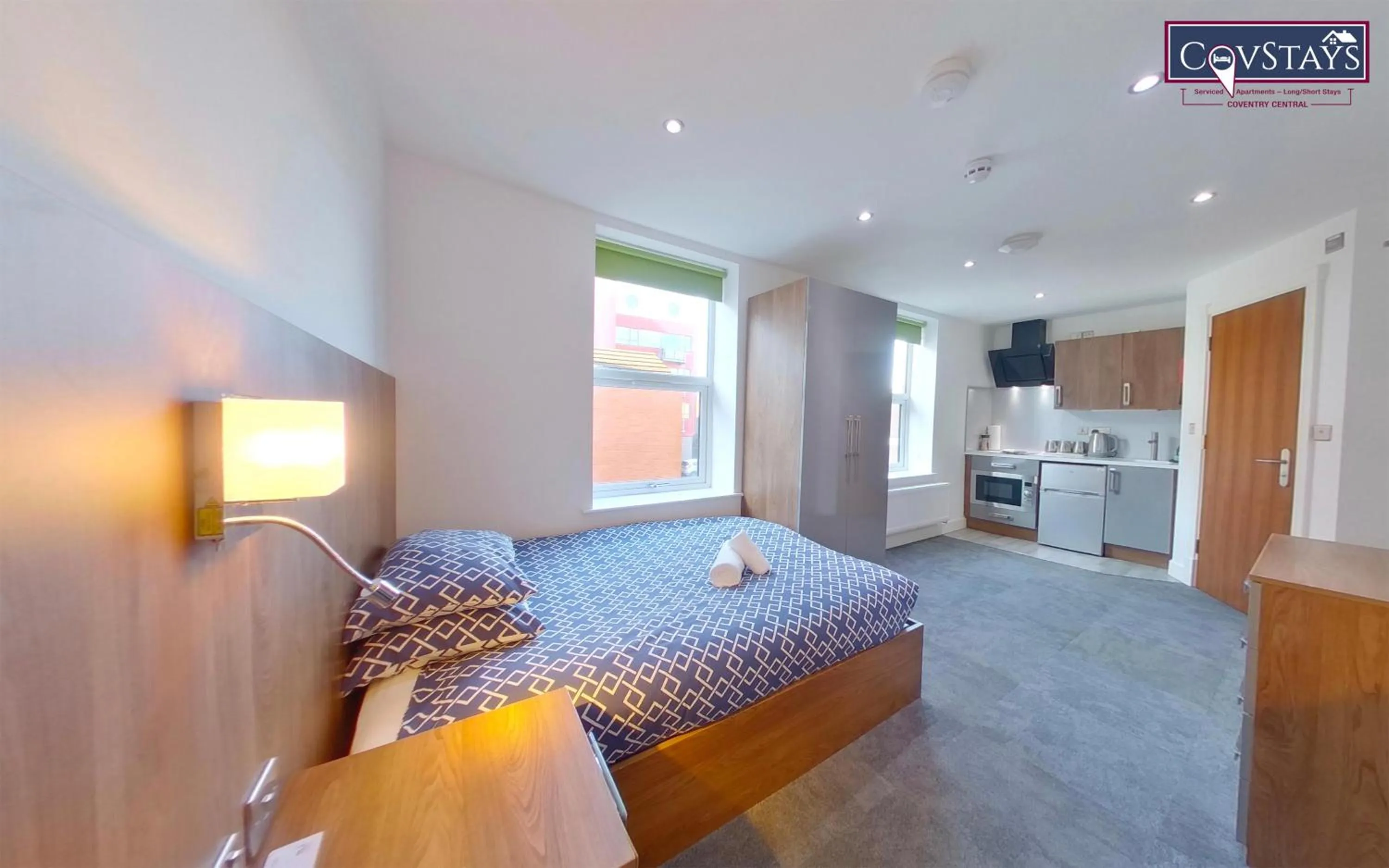 Bed in Victoria House - Deluxe Studios in Coventry City Centre, free parking, by COVSTAYS