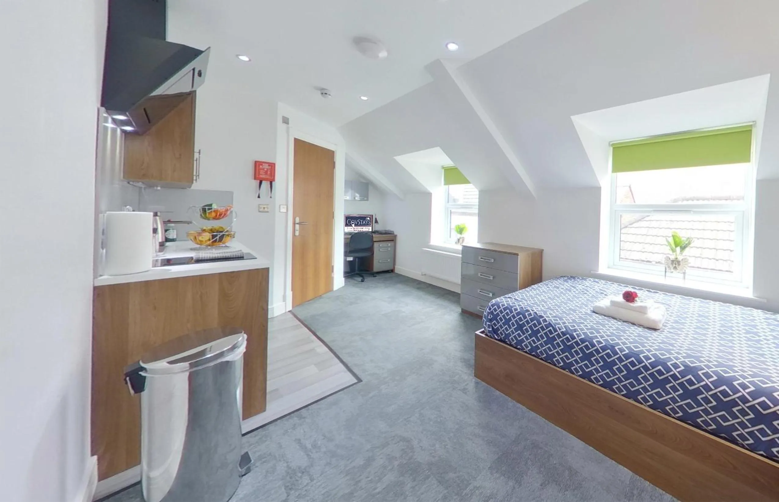 Bed in Victoria House - Deluxe Studios in Coventry City Centre, free parking, by COVSTAYS