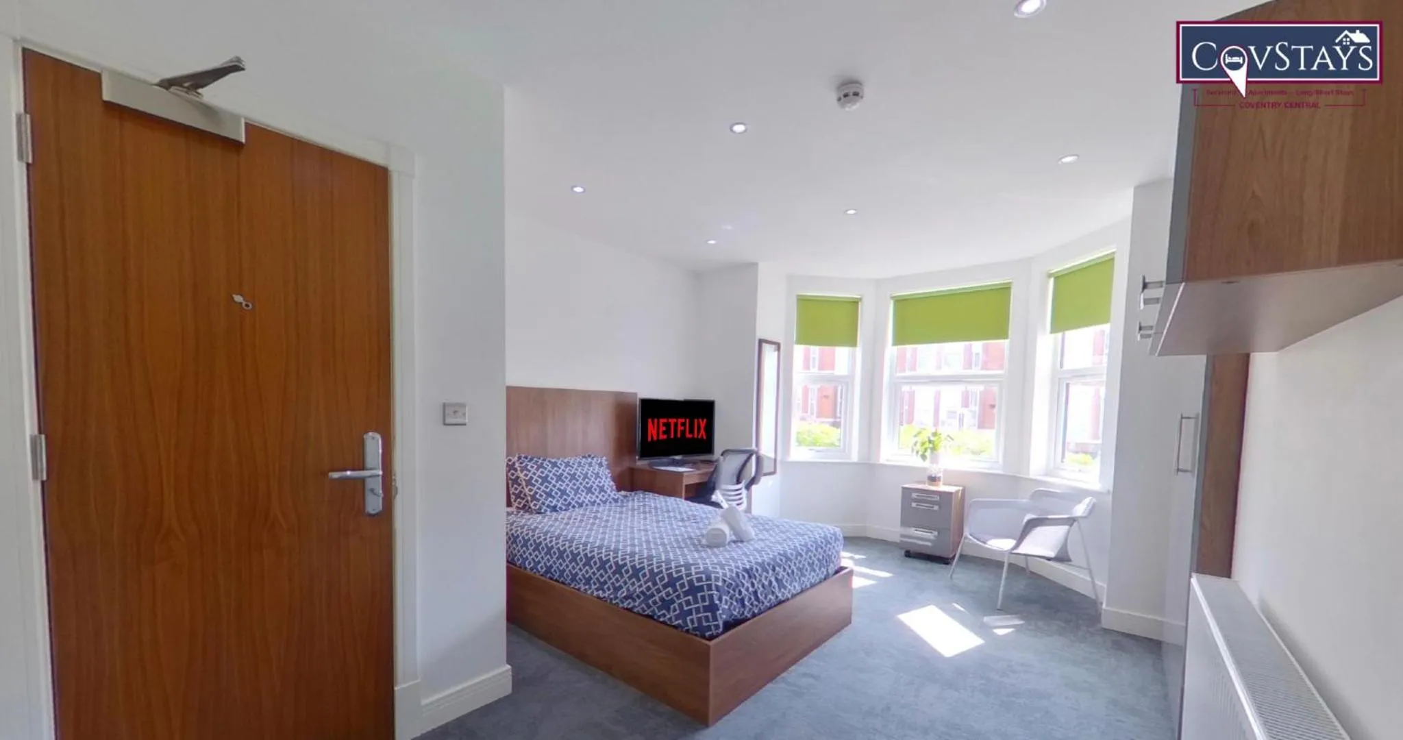 Bed in Victoria House - Deluxe Studios in Coventry City Centre, free parking, by COVSTAYS