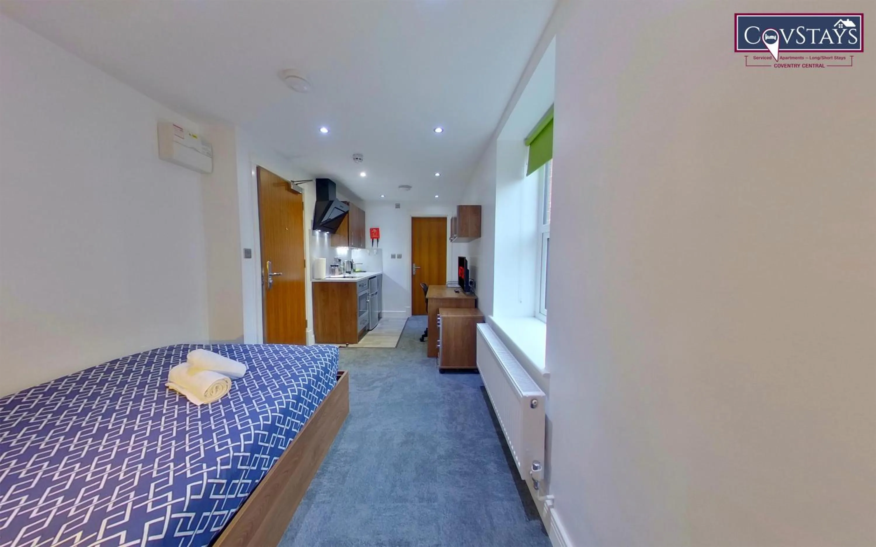 Bed in Victoria House - Deluxe Studios in Coventry City Centre, free parking, by COVSTAYS