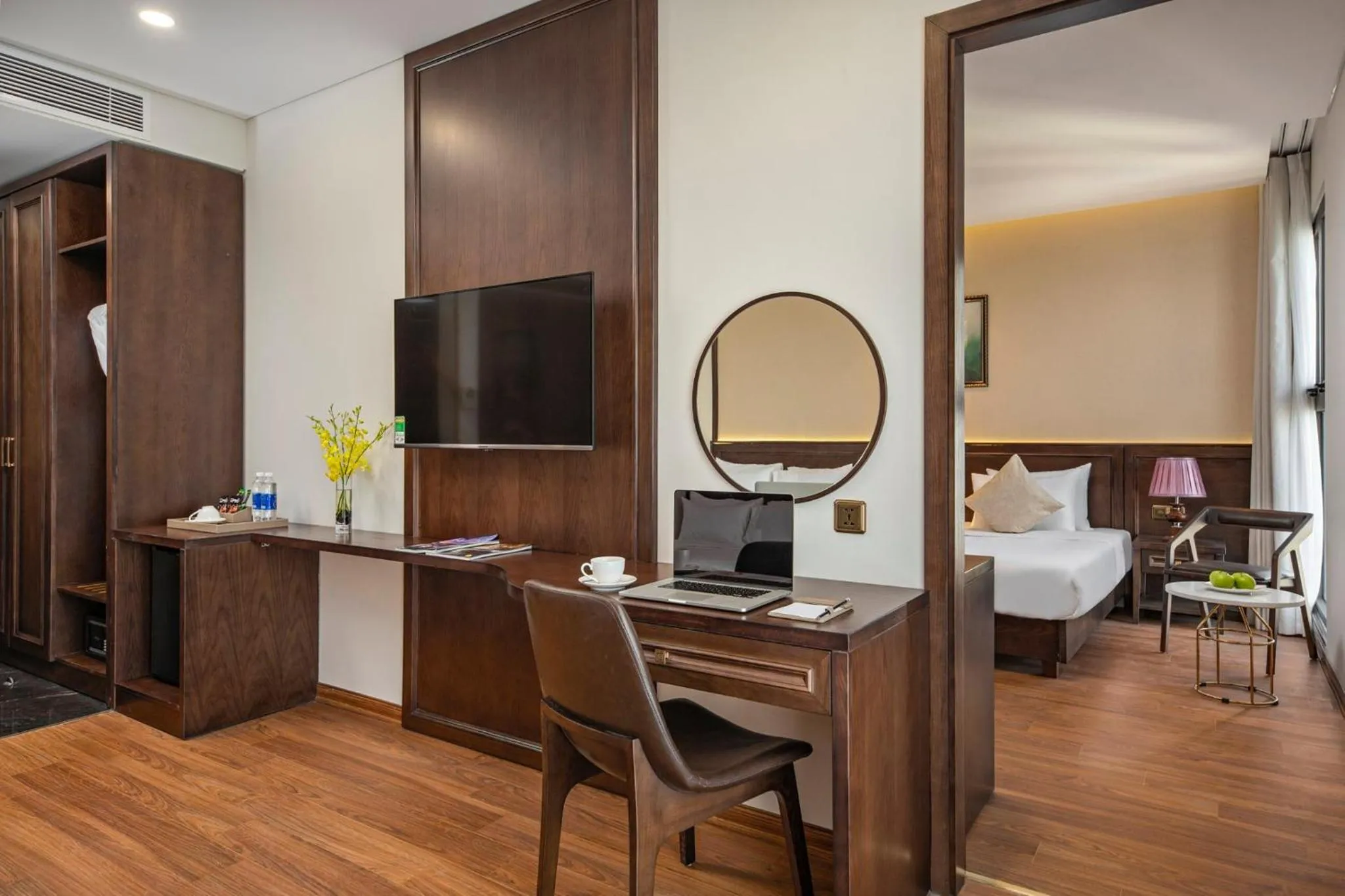 Bedroom, Bed in Golden Lotus Hotel Da Nang - Rooftop Bar Sea View