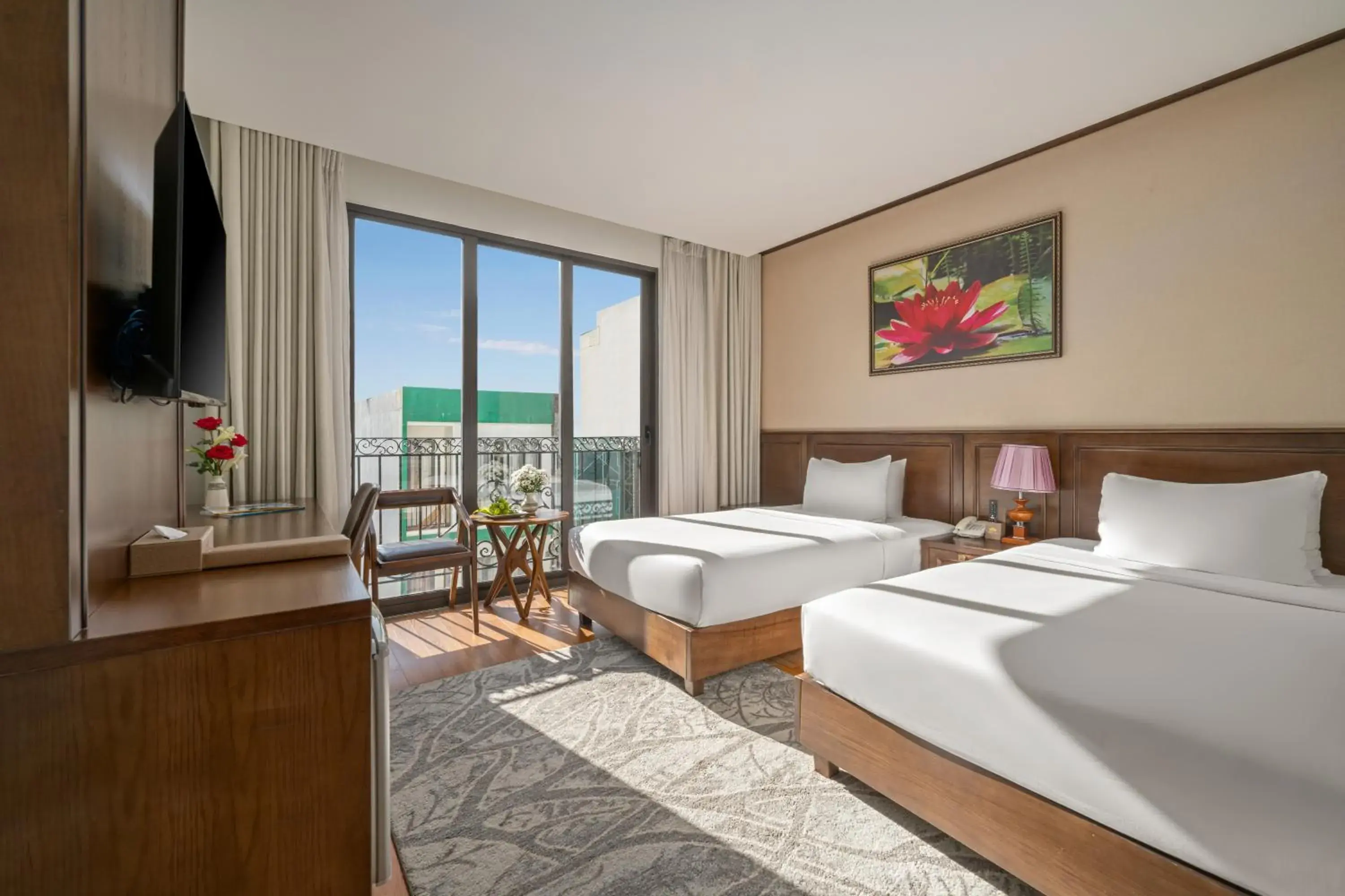 Deluxe Twin Room with City View - Afternoon Tea Included in Golden Lotus Hotel Da Nang - Rooftop Bar Sea View Deluxe Twin Room with City View - Afternoon Tea Included in Golden Lotus Hotel Da Nang - Rooftop Bar Sea View