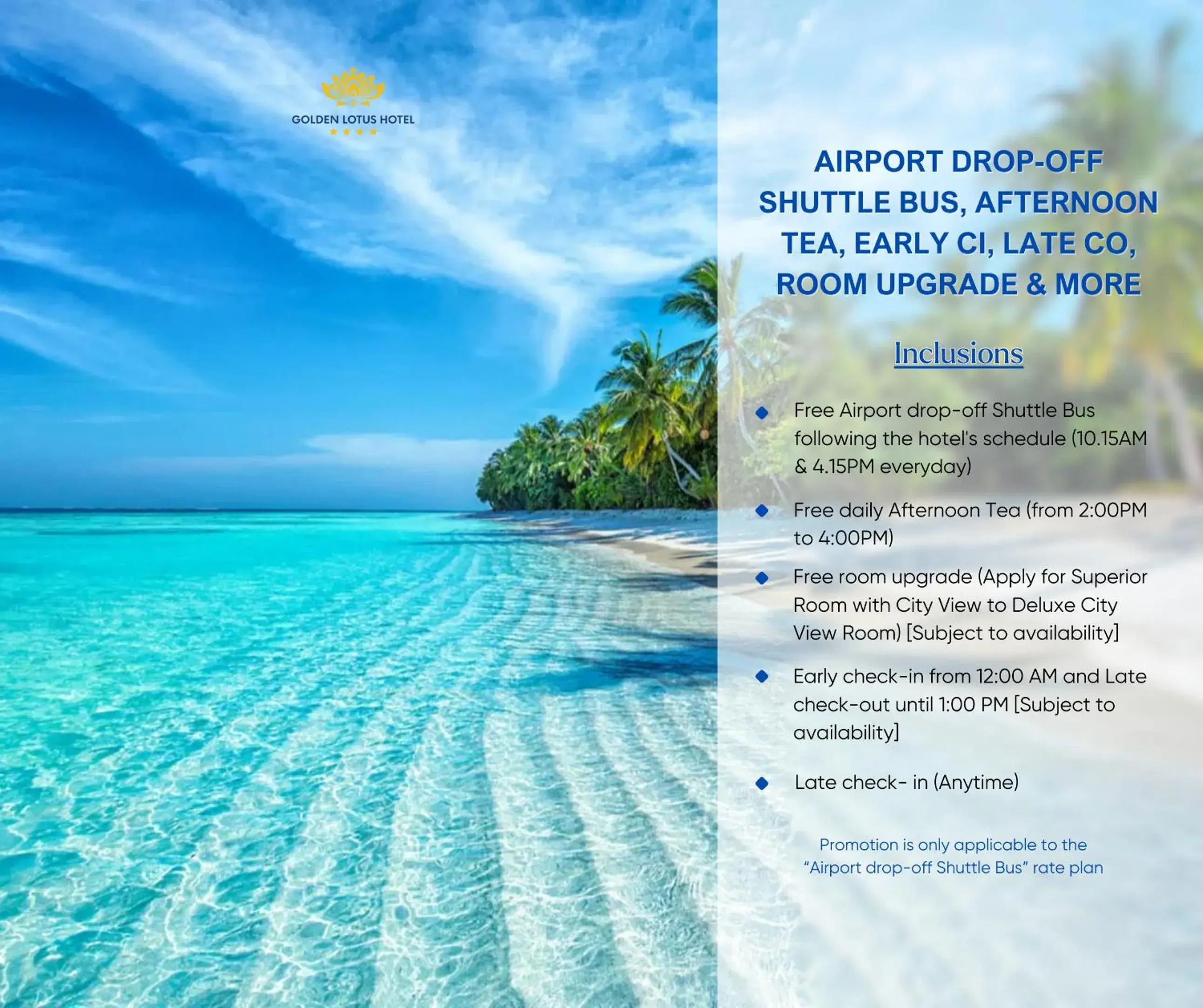 Deluxe Twin Room with Sea View - Afternoon Tea Included in Golden Lotus Hotel Da Nang - Rooftop Bar Sea View Deluxe Twin Room with Sea View - Afternoon Tea Included in Golden Lotus Hotel Da Nang - Rooftop Bar Sea View