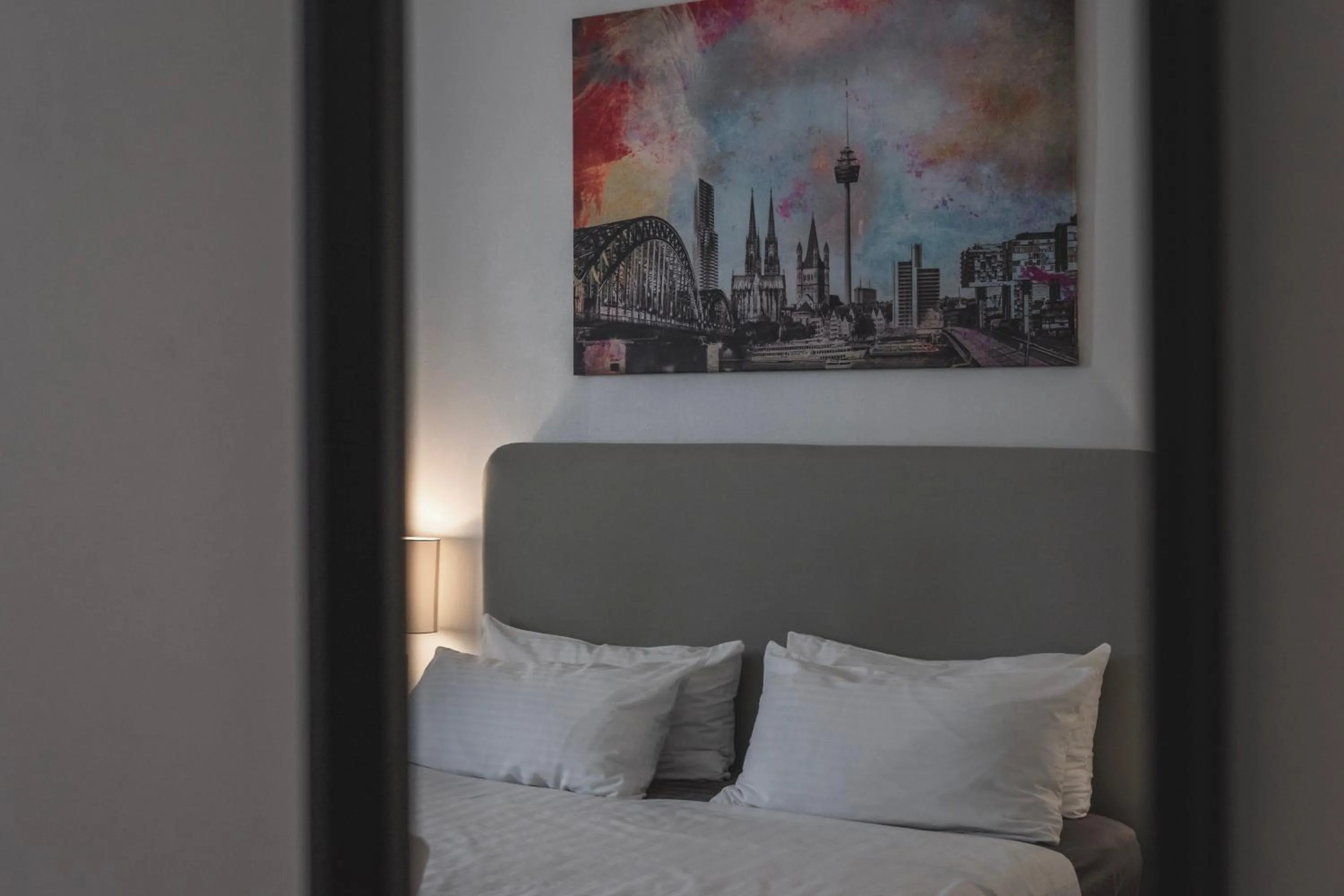 Bed in Apartments am Rheingarten