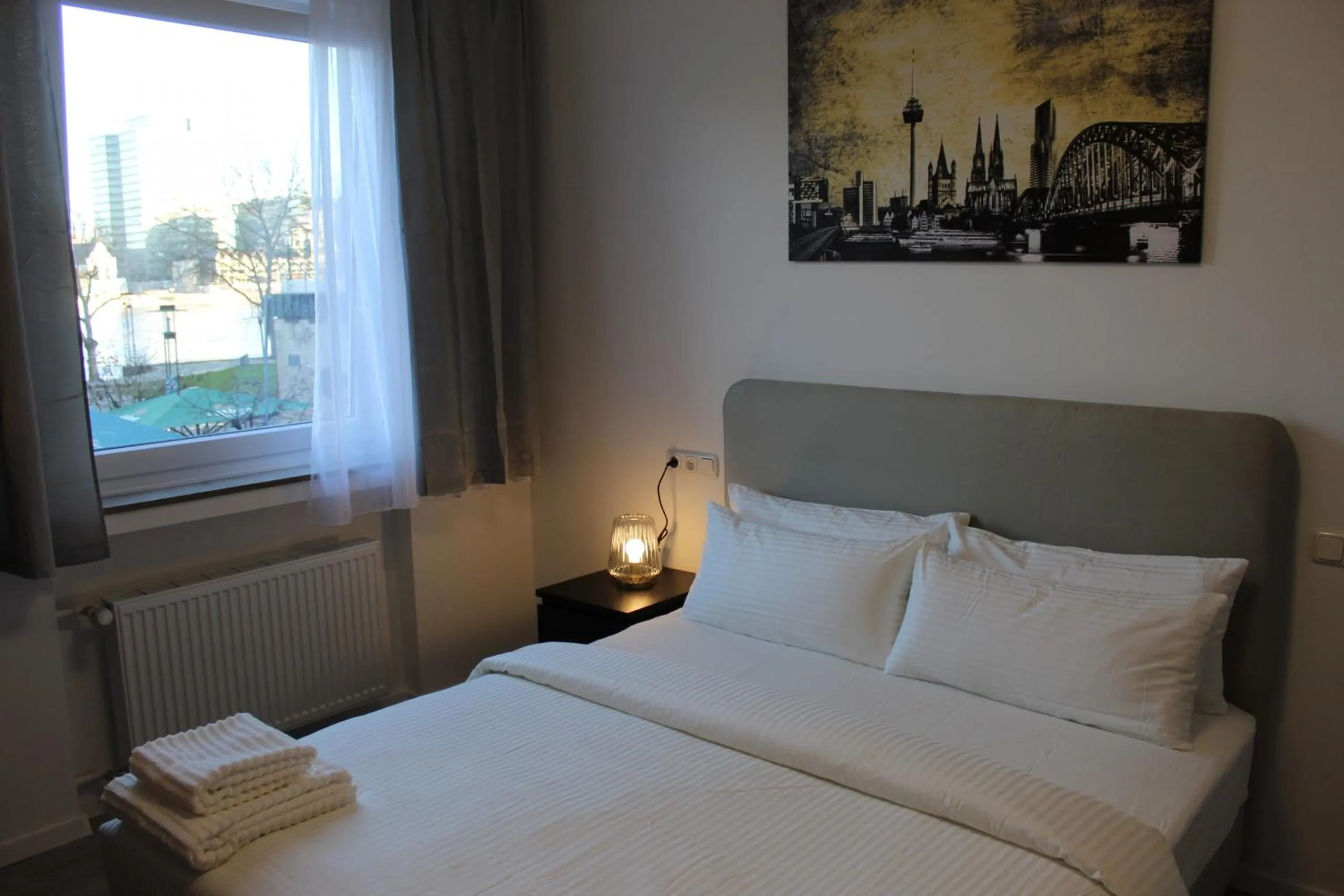 Bed in Apartments am Rheingarten