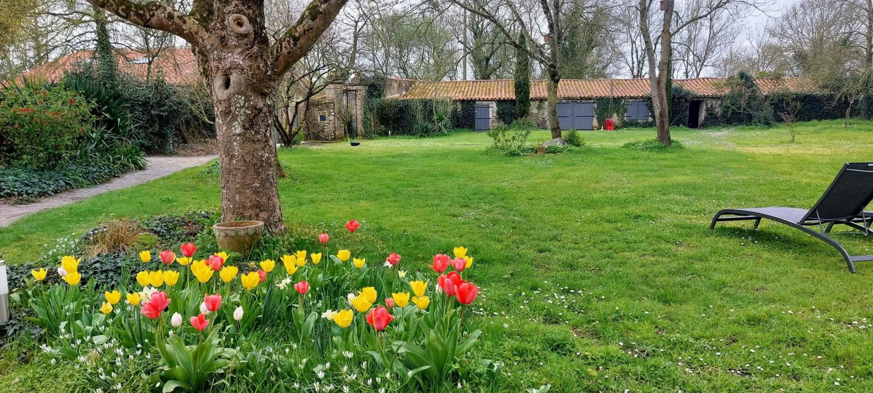 Garden view in Au Logis de la Mongie