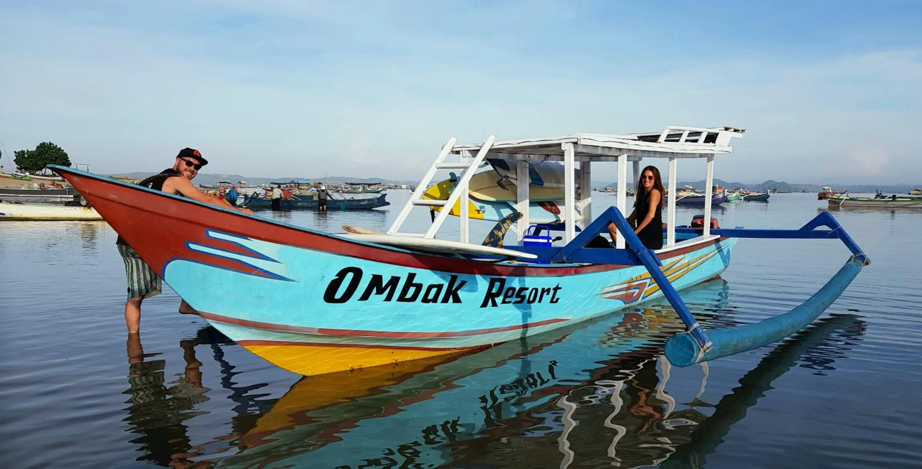 People in Ombak Resort at Ekas , a luxury surf and kite destination, Close to Inside Ekas beach
