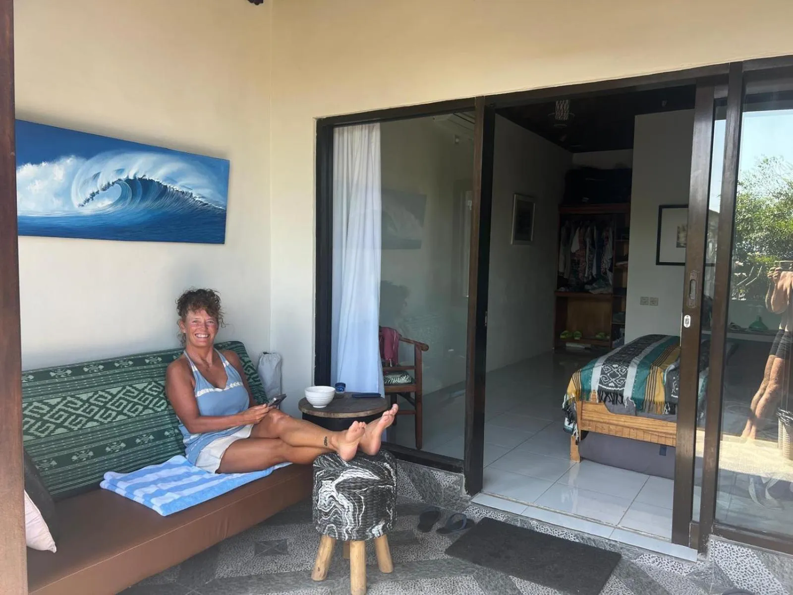 Balcony/Terrace in Ombak Resort at Ekas , a luxury surf and kite destination, Close to Inside Ekas beach