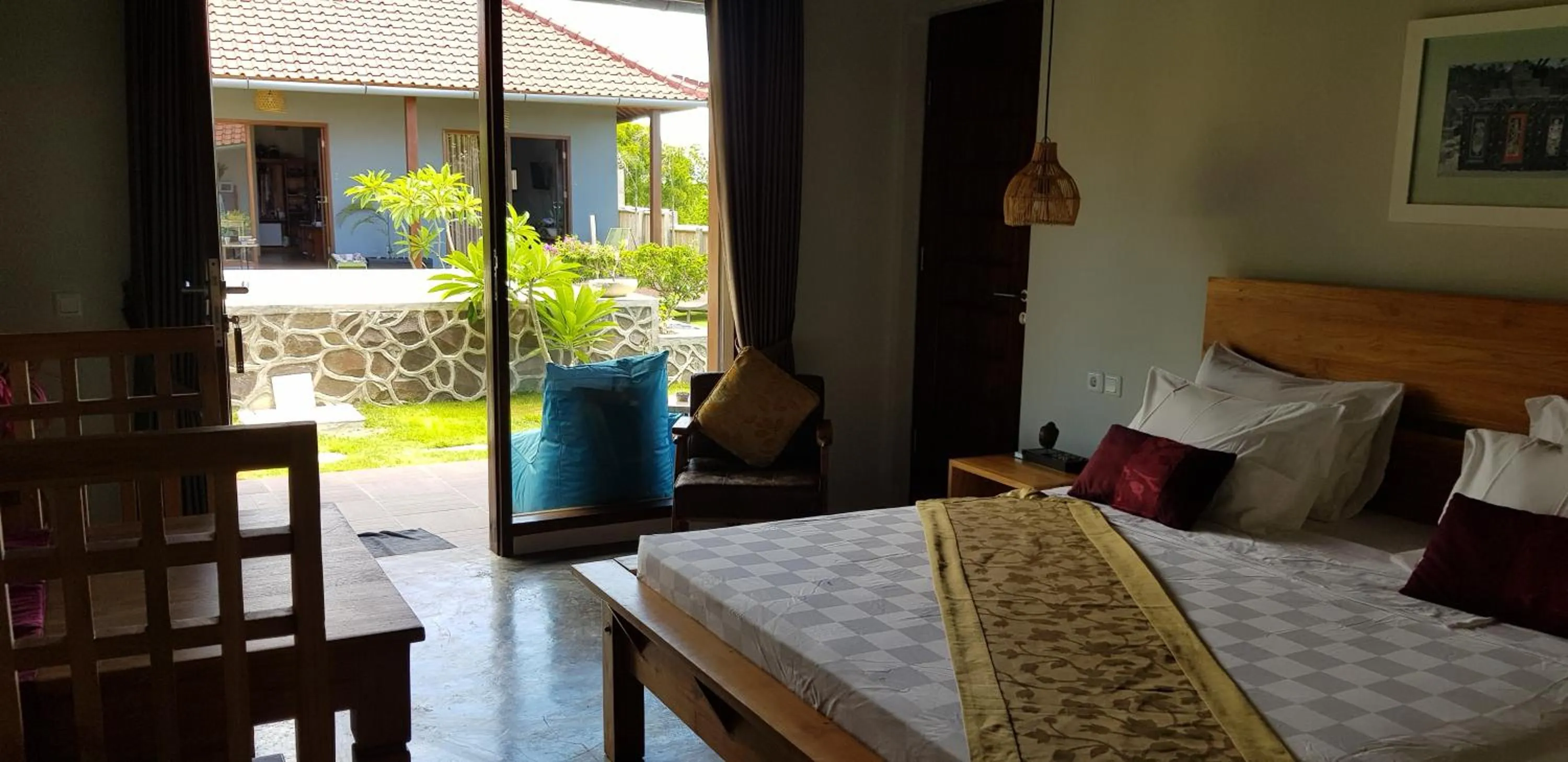 Bed in Ombak Resort at Ekas , a luxury surf and kite destination, Close to Inside Ekas beach