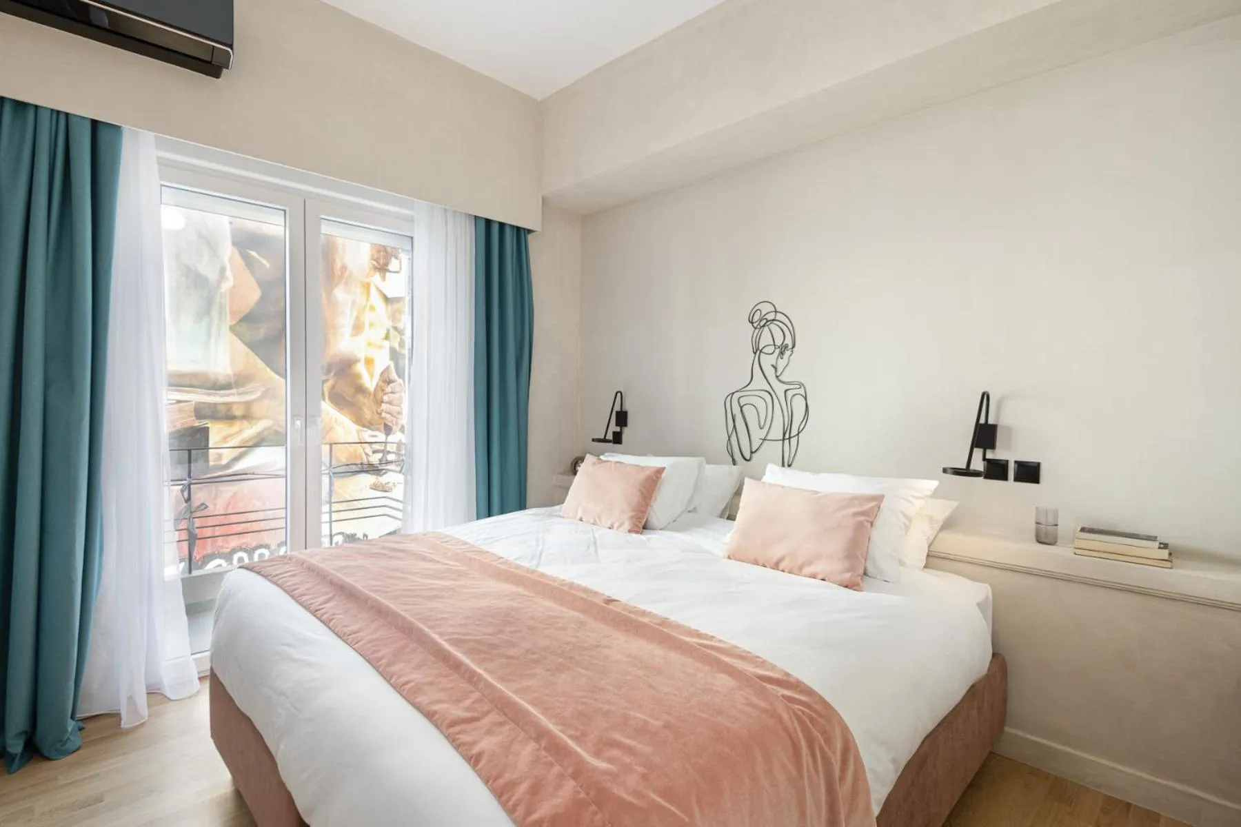 Bed in Colors Hotel Athens