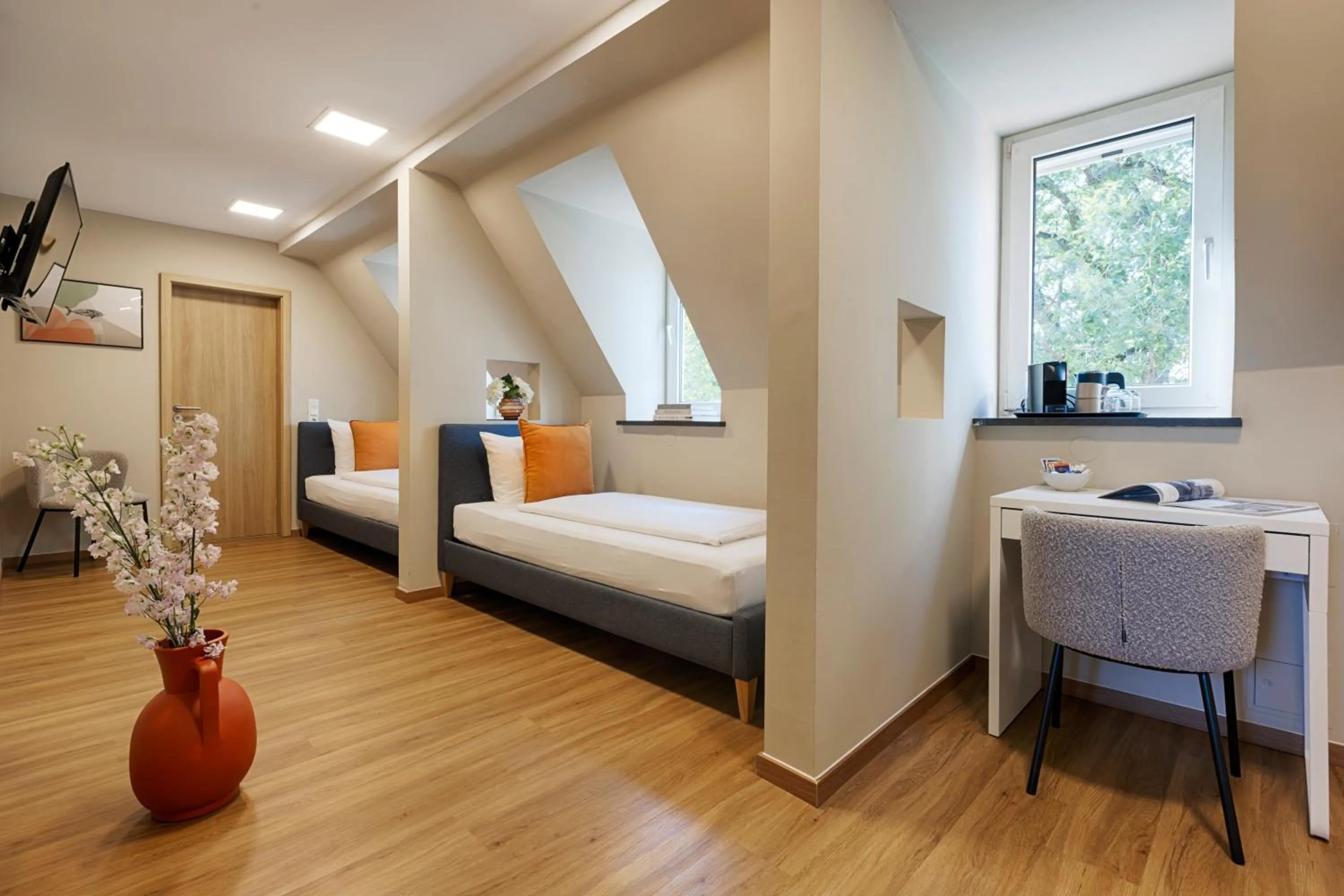 Photo of the whole room, Bed in Hotel Fischzucht in Würzburg