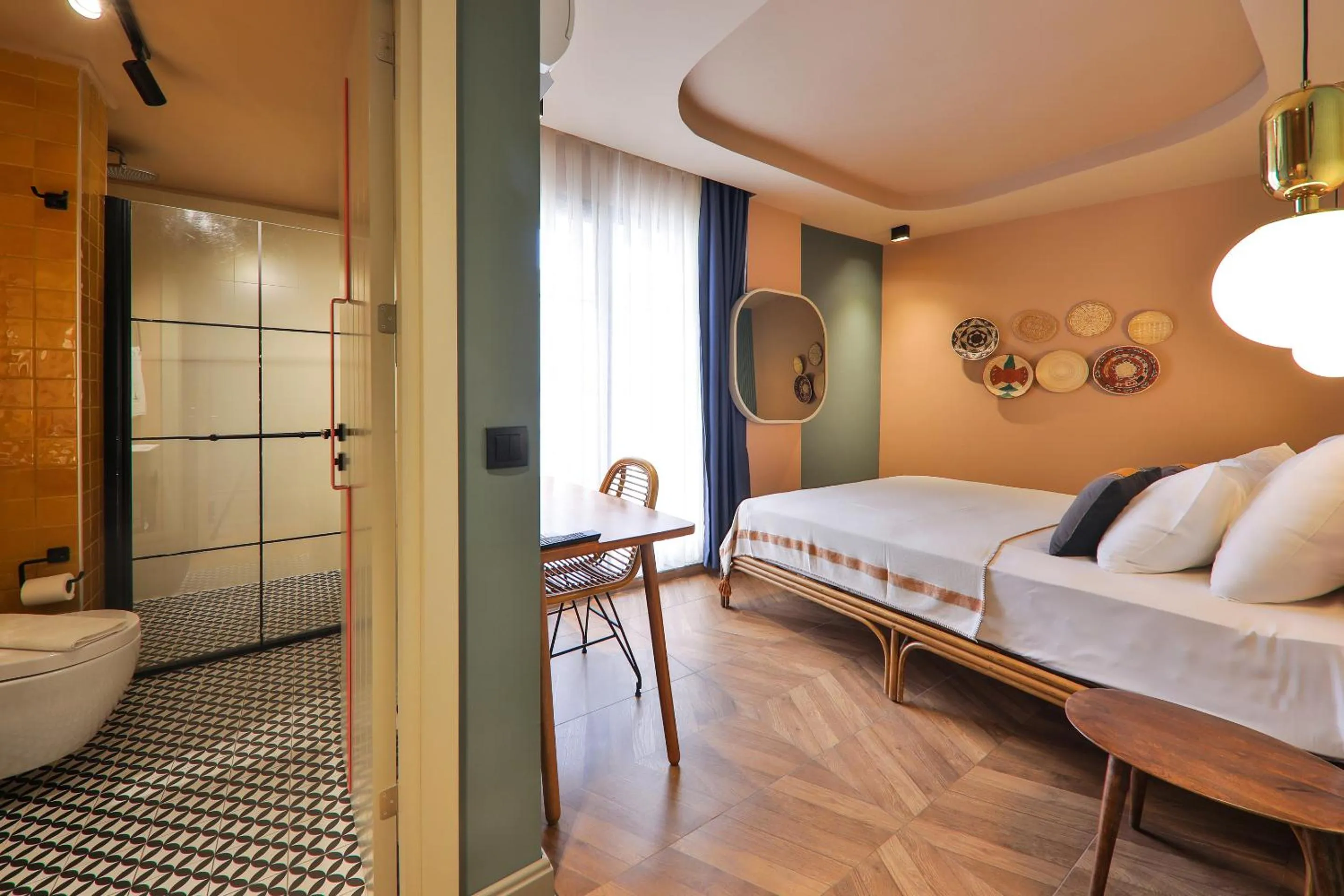 Bathroom, Bed in Luff Boutique Hotel - Adult Only