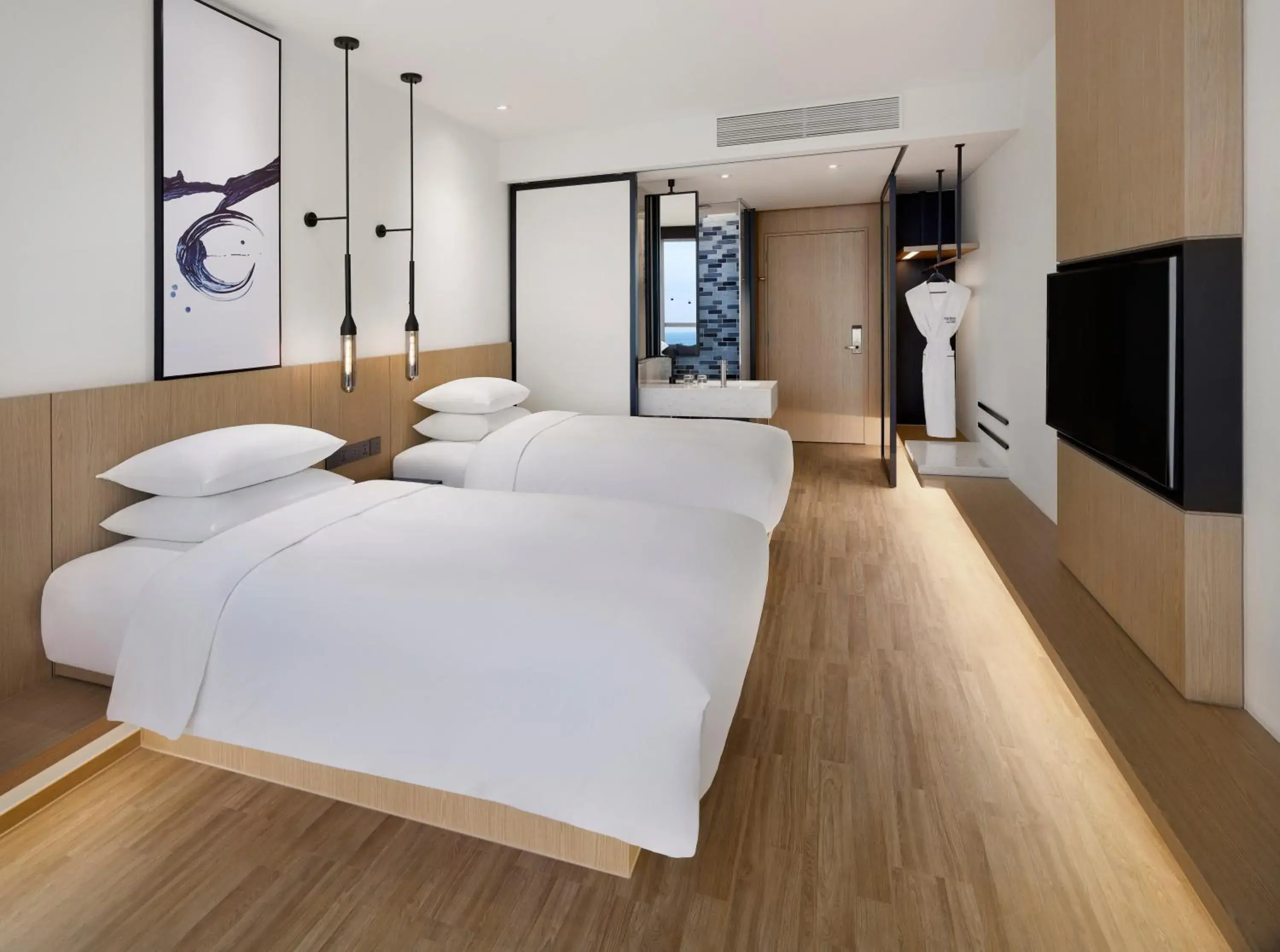 Deluxe Guest Room - High Floor, Twin/Single 2 Bed(s) in Fairfield by Marriott Busan Songdo Beach Deluxe Guest Room - High Floor, Twin/Single 2 Bed(s) in Fairfield by Marriott Busan Songdo Beach