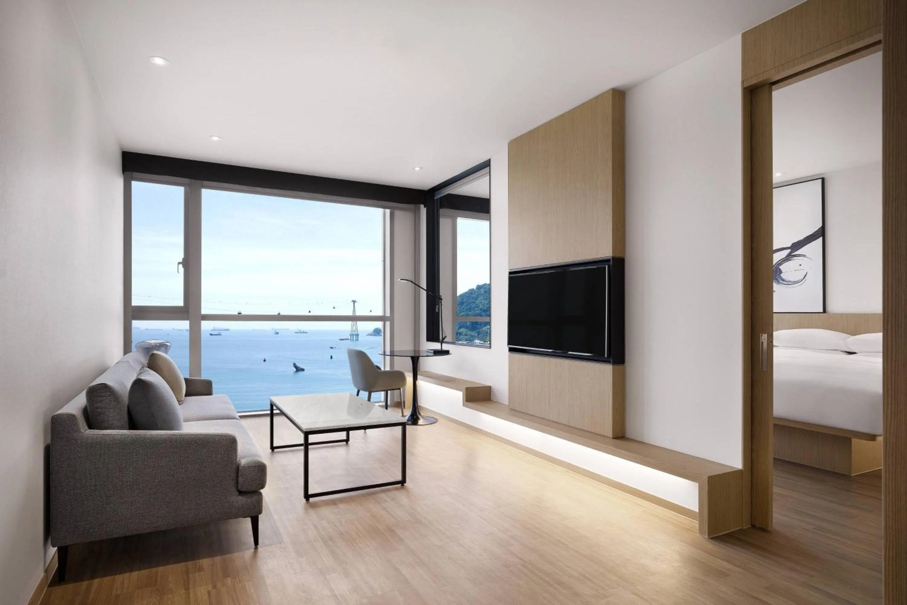 Living room, Bed in Fairfield by Marriott Busan Songdo Beach
