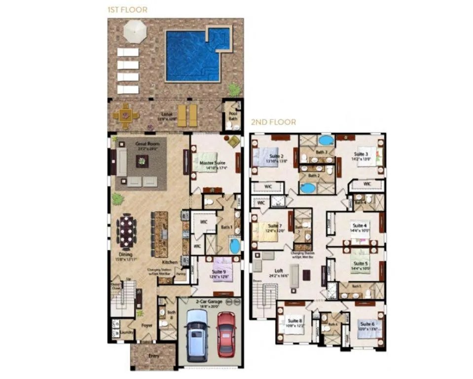 Property building in Upscale Modern Getaway home with heated pool/hot tub, 9 beds 8.5 bath Sleeps 18+