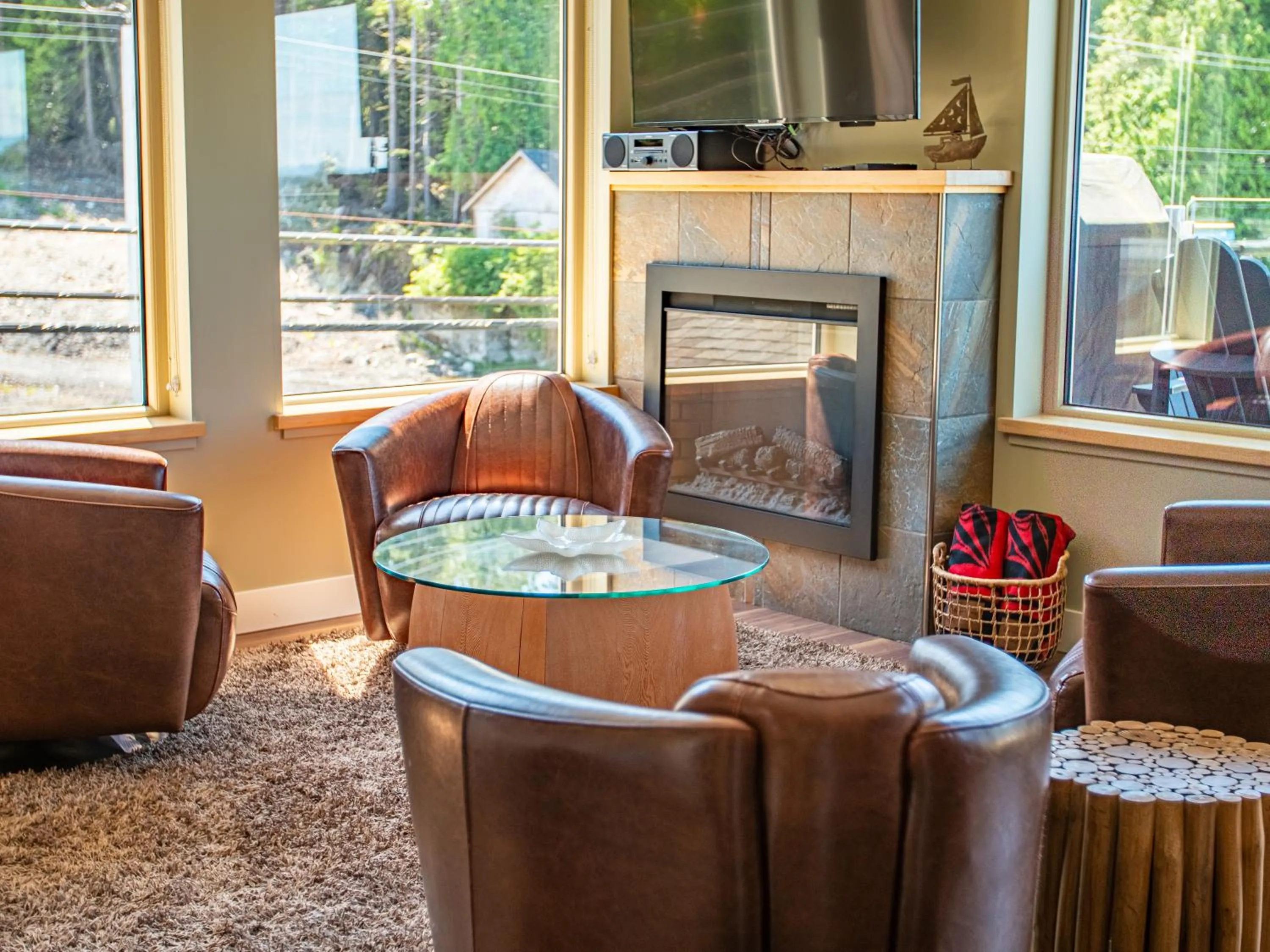 Living room in The Moorage