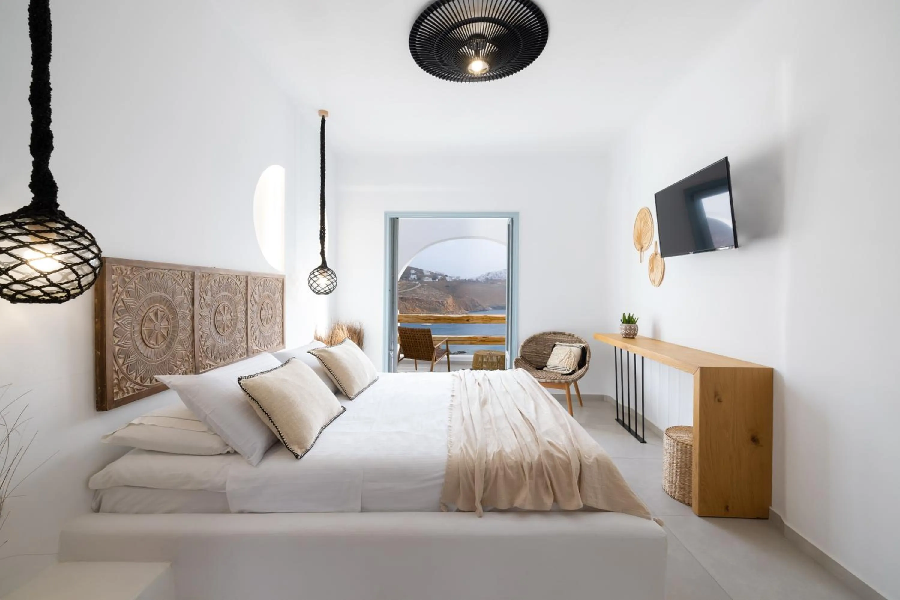 Bed in Infinity Blue Boutique Hotel Astypalaia