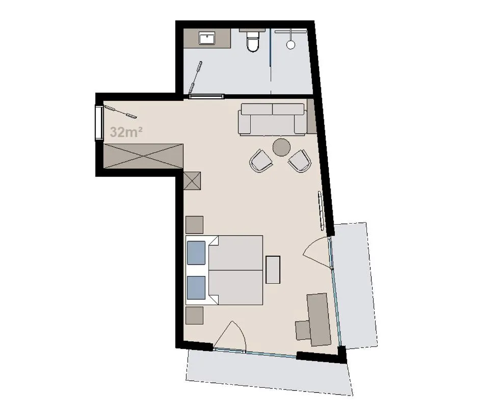 Photo of the whole room in Hotel Alpina