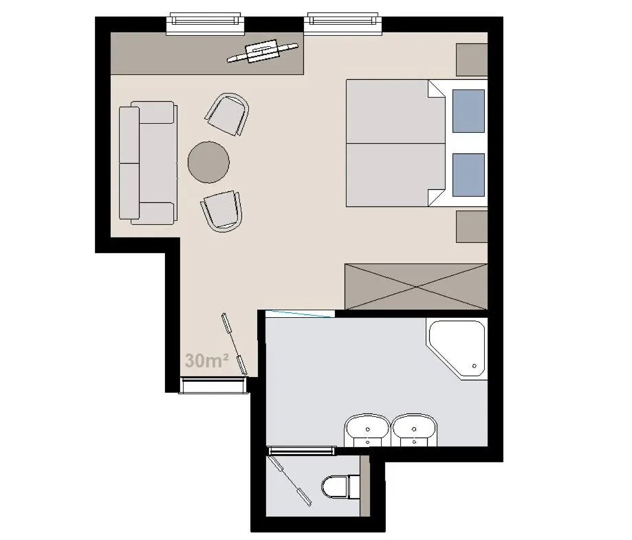 Photo of the whole room in Hotel Alpina