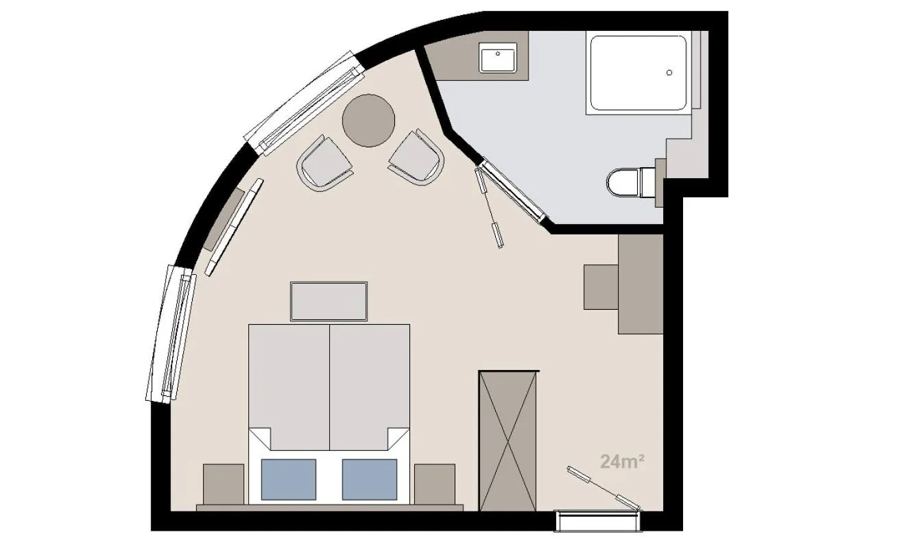 Photo of the whole room in Hotel Alpina