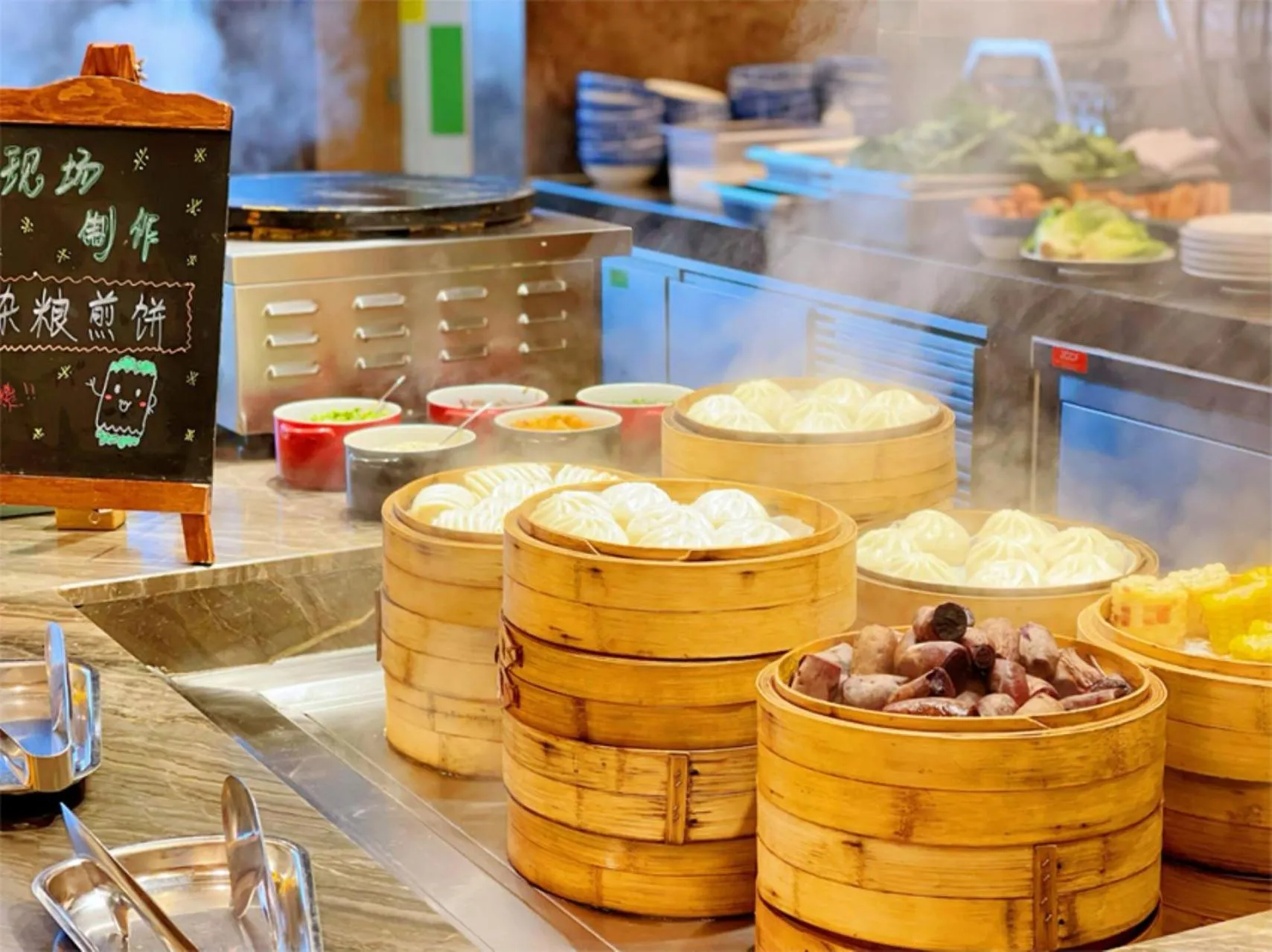 Asian breakfast in Holiday Inn Wuxi Central Station by IHG