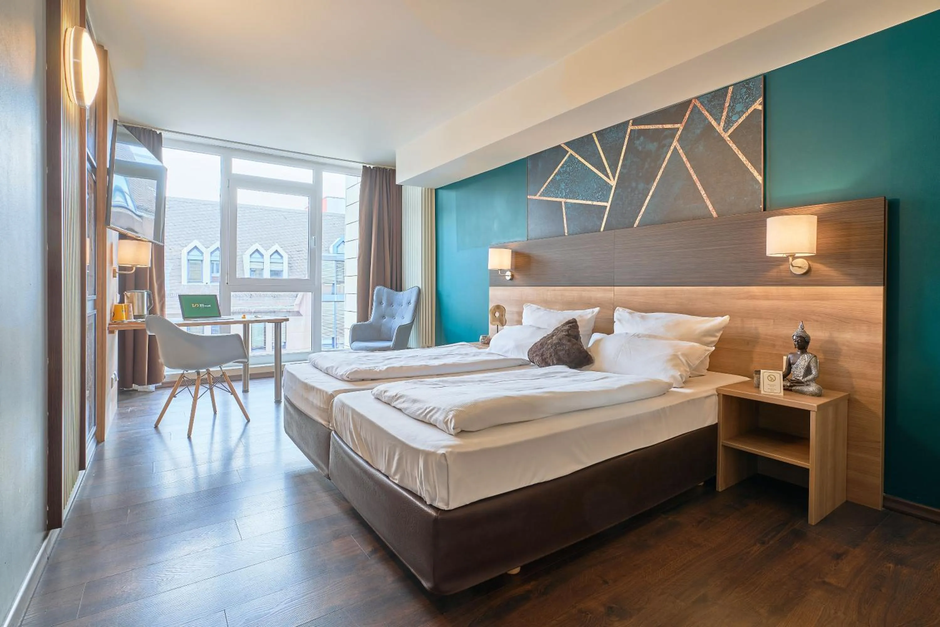 Photo of the whole room, Bed in eXo Boutique Hotel Mannheim - by SuperFly Hotels