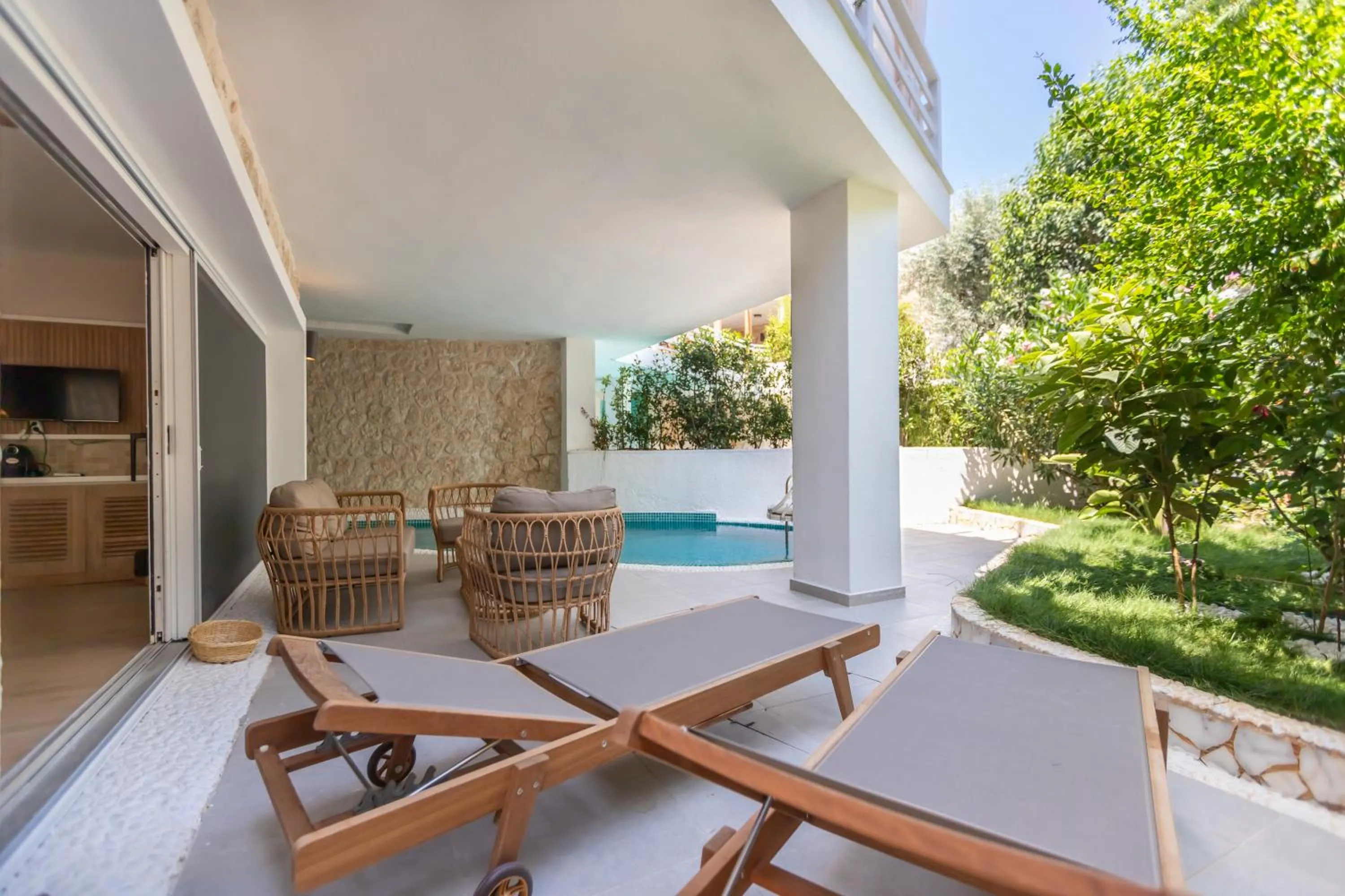 Pool view in Kalkan Saray Suites Hotel