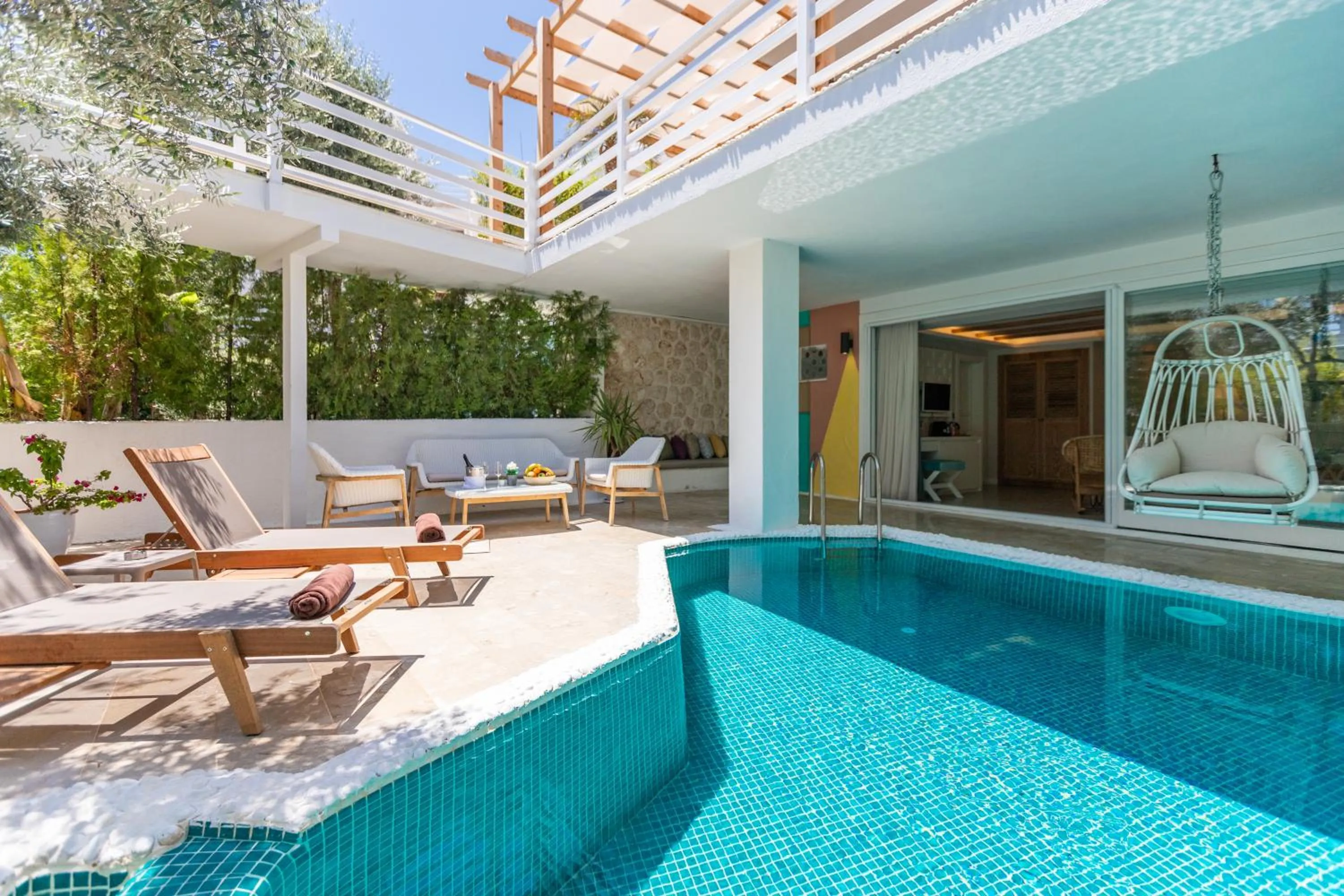 Pool view in Kalkan Saray Suites Hotel