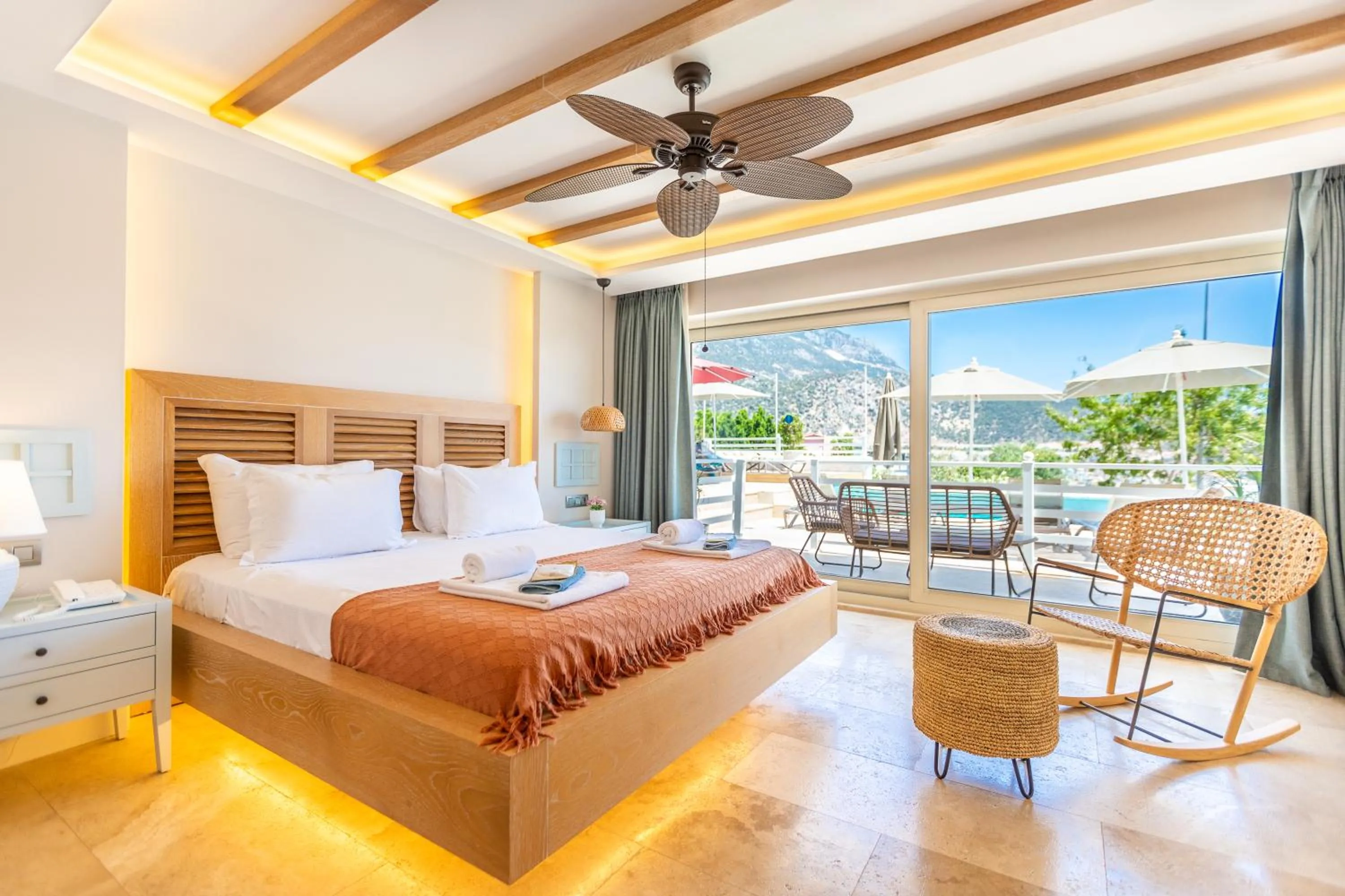 Bed in Kalkan Saray Suites Hotel