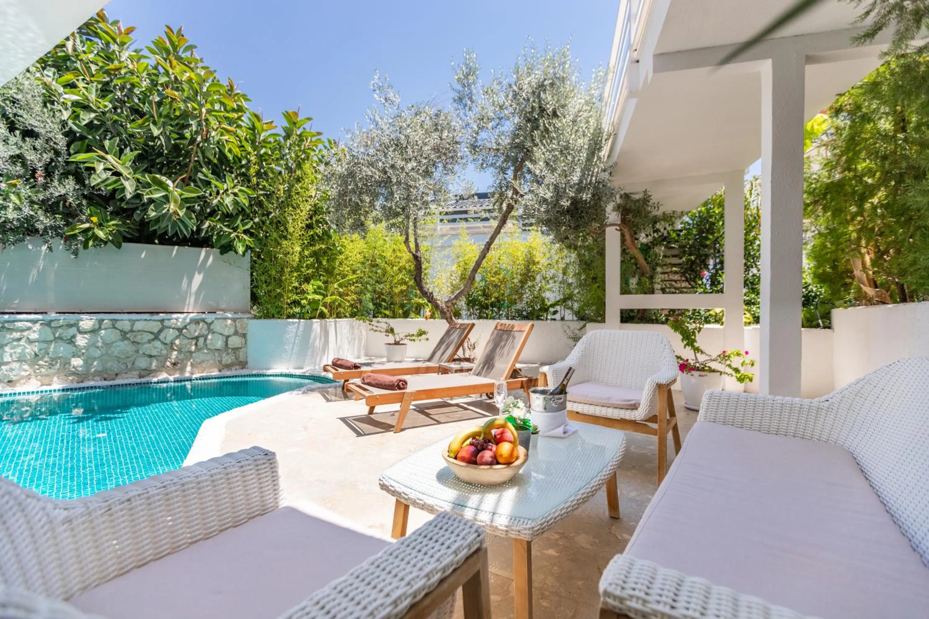 Pool view in Kalkan Saray Suites Hotel