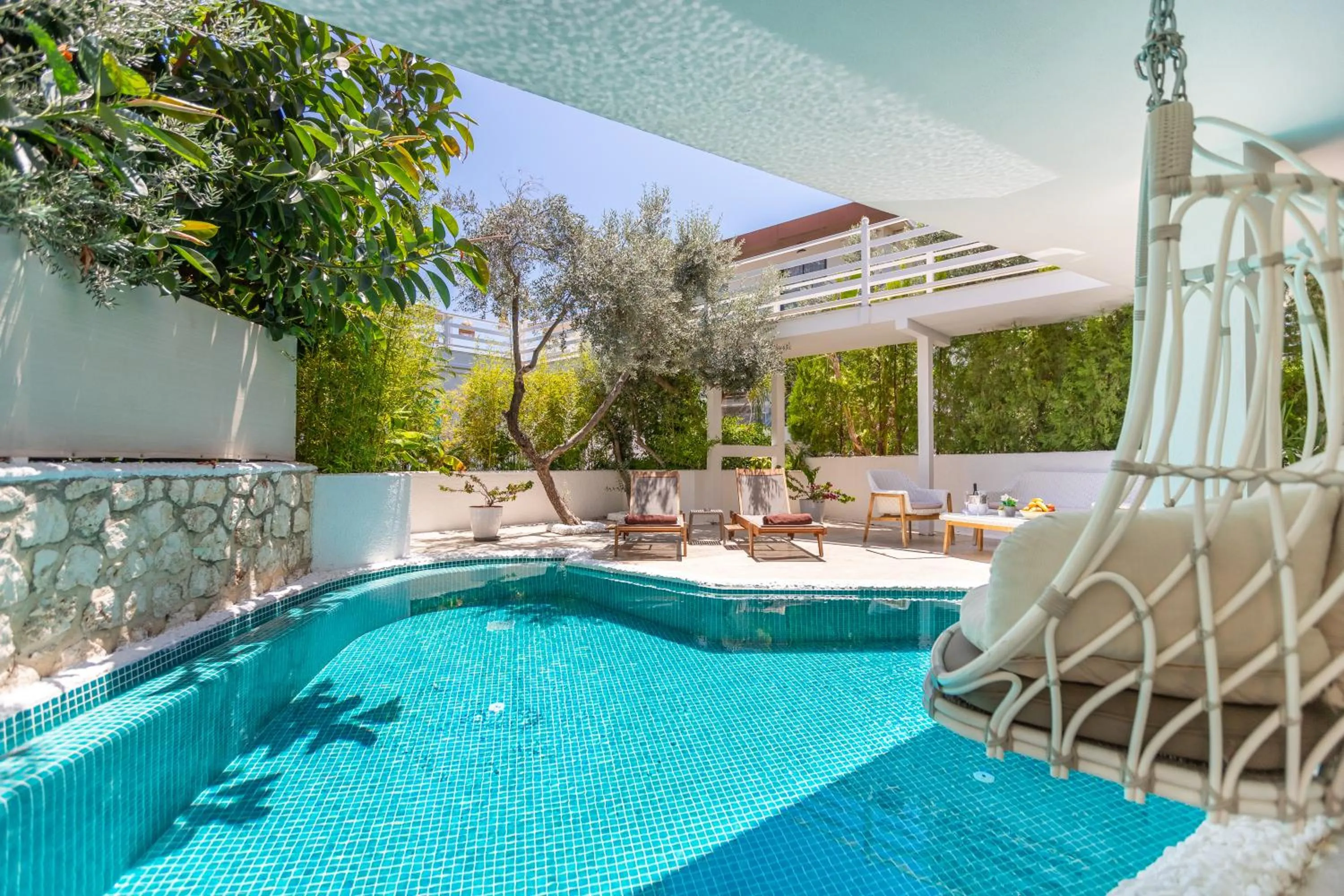Pool view in Kalkan Saray Suites Hotel