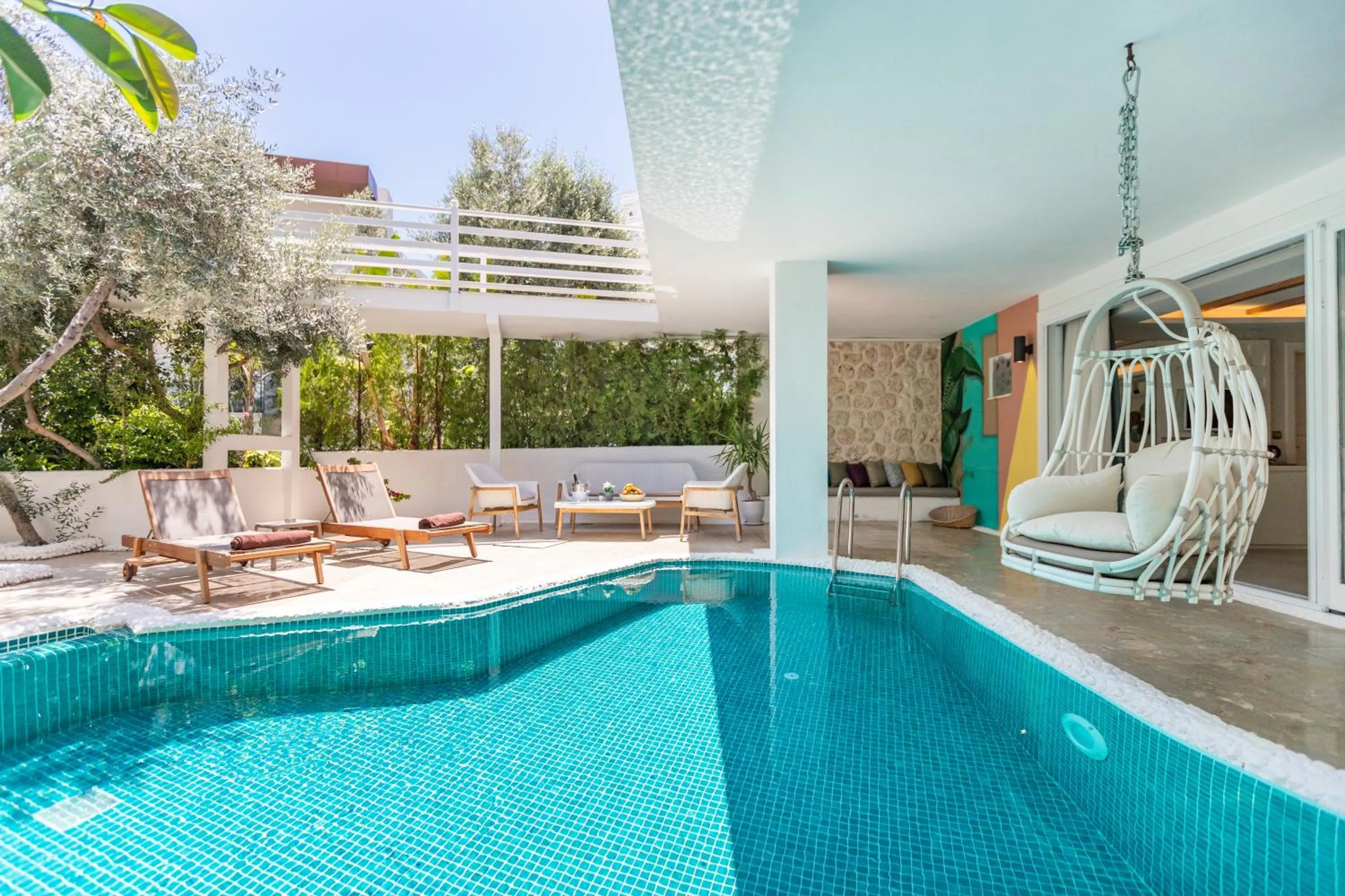 Pool view in Kalkan Saray Suites Hotel