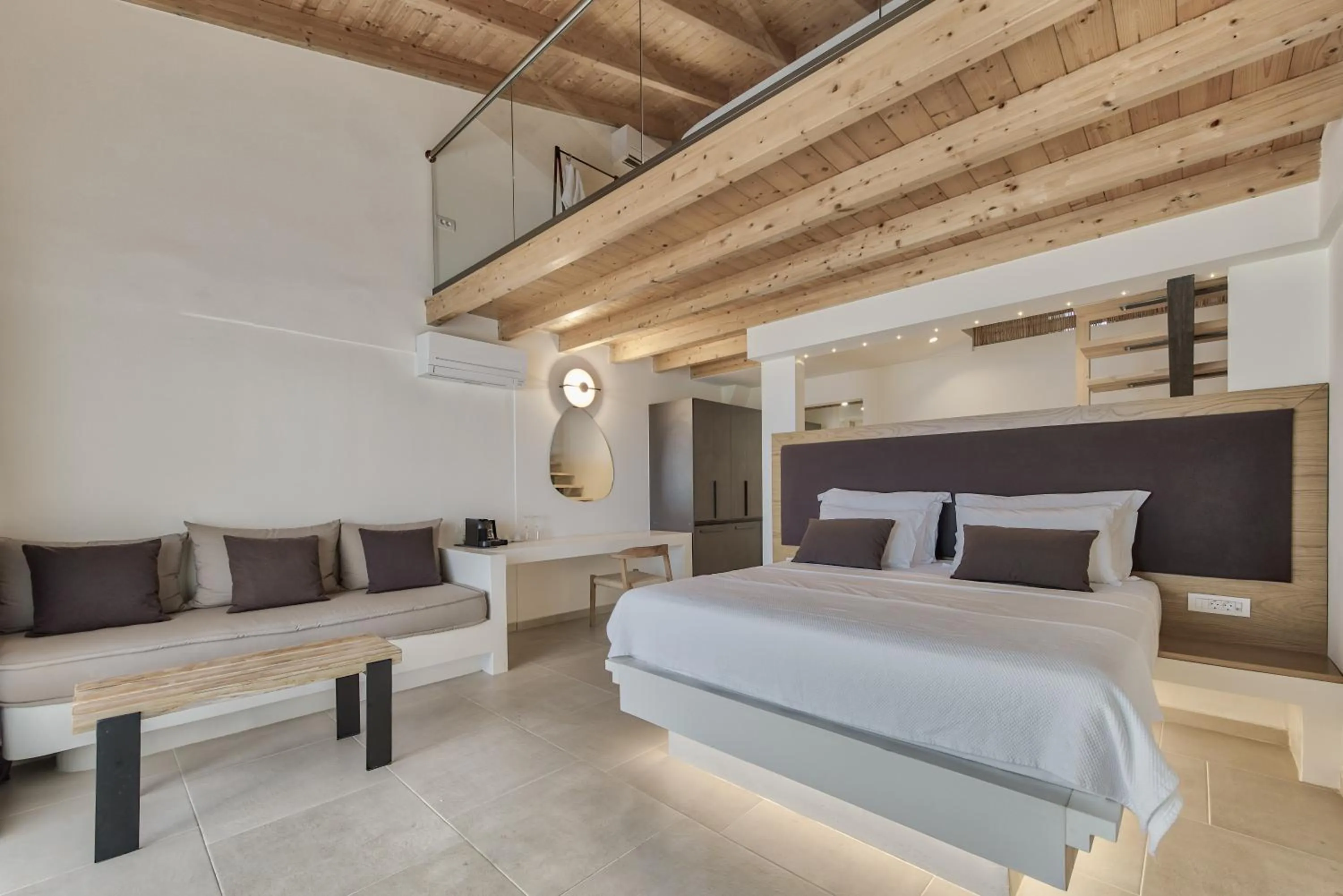 Bed in Aliv stone suites & spa